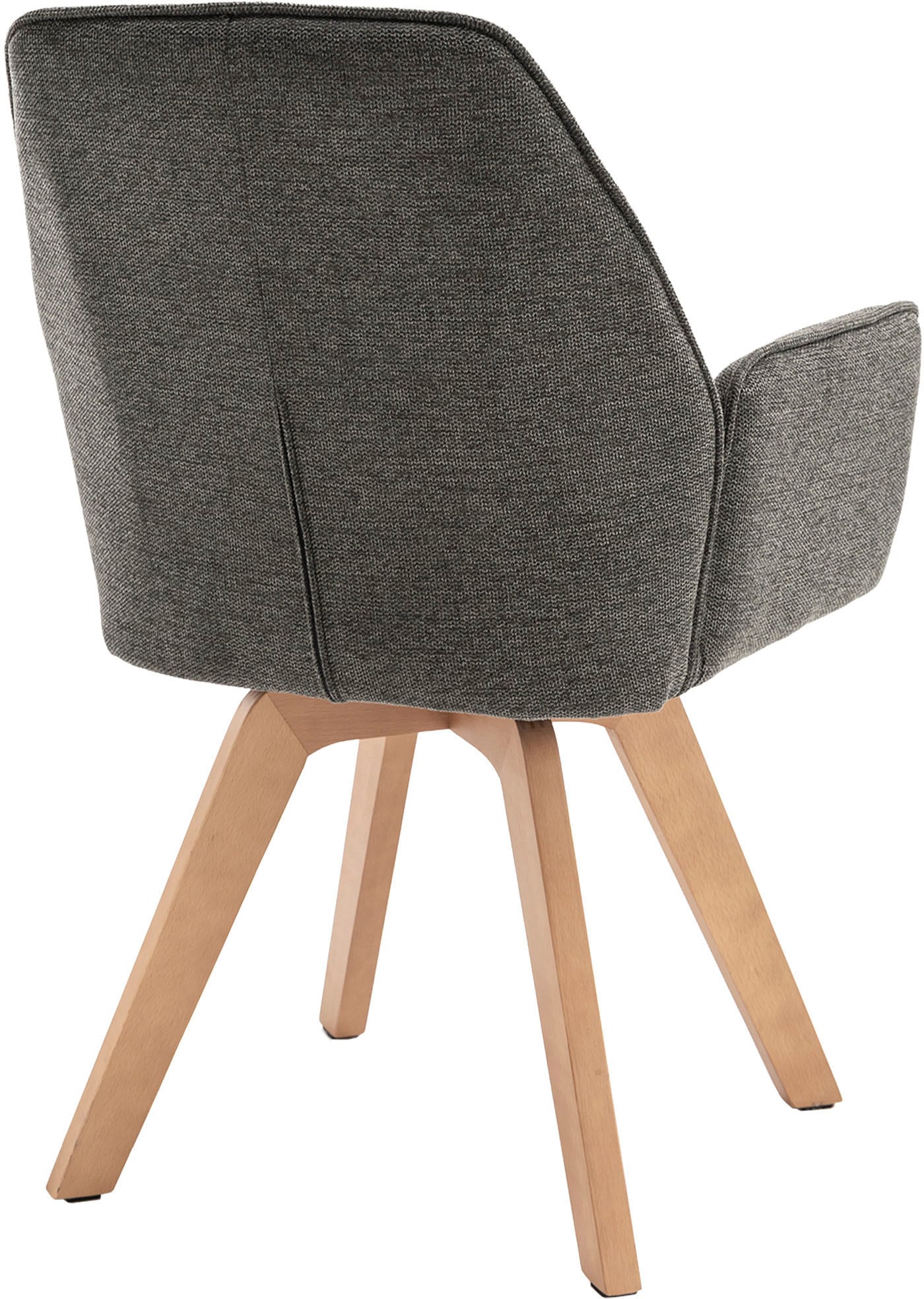 byLIVING Esszimmerstuhl »Tony« (Set) 2 Stk. Webstoff mit Massivholzgestell eichefarbig, 360 Grad drehbar, hoher Sitzkomfort