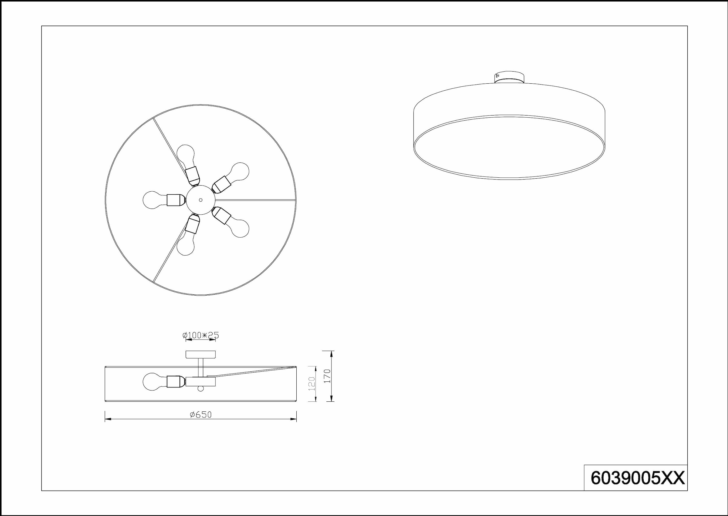 TRIO Leuchten Deckenleuchte »Hotel«, Deckenlampe Ã˜ 65 cm mit Stoff-Schirm, Leuchtmittel  tauschbar kaufen im OTTO Online Shop