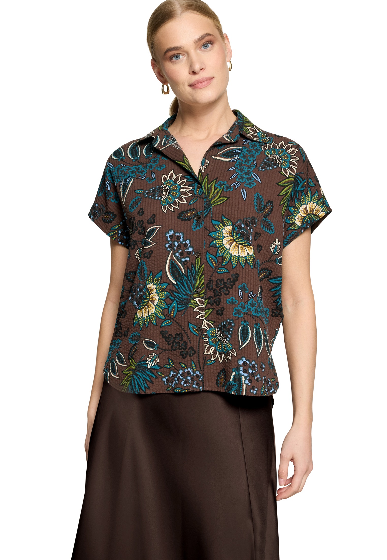 Zero Klassische Bluse »Bluse kurzarm mit Print«