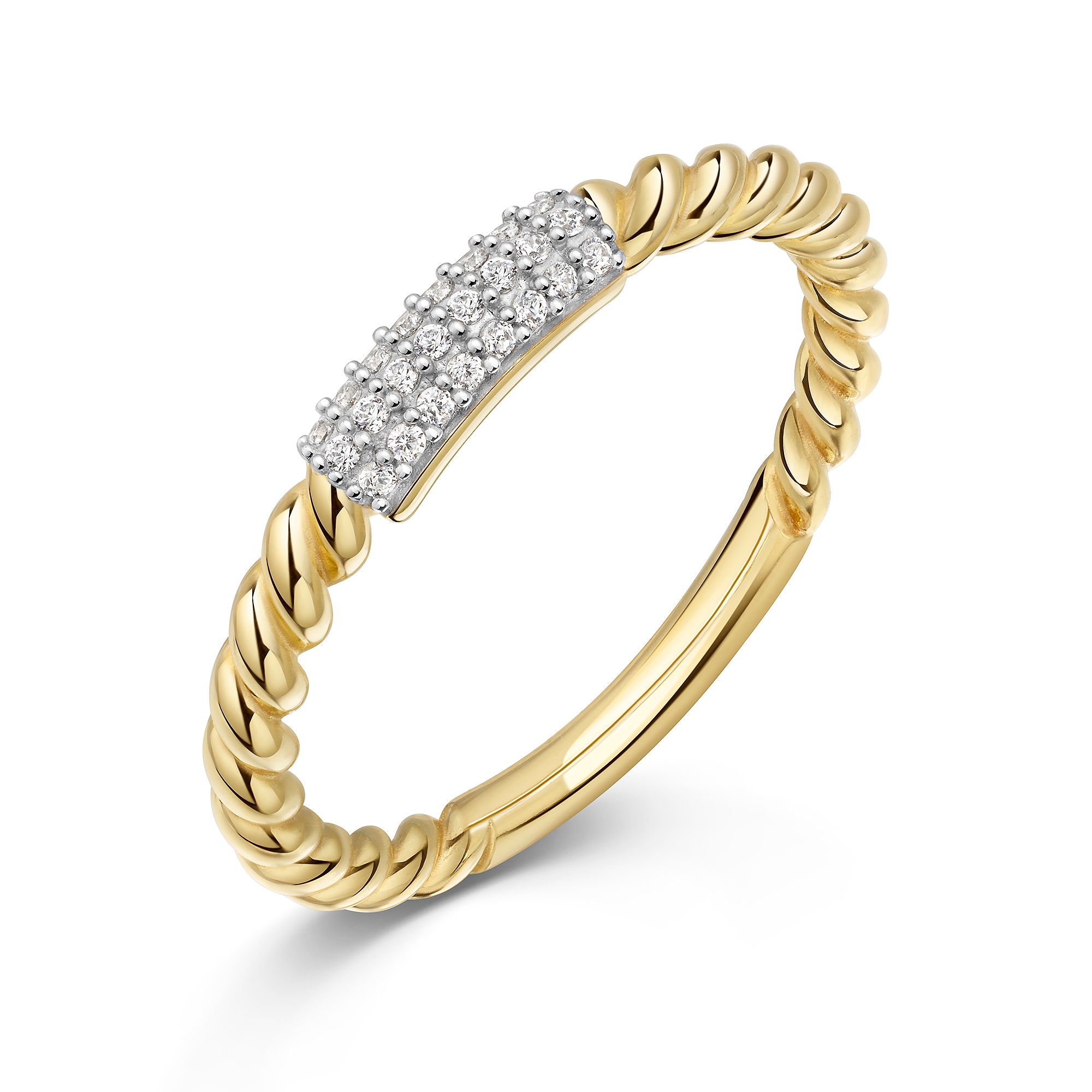 Firetti Fingerring »Schmuck Geschenk Gold 333 Damenring Ring Kordel bicolor« mit Zirkonia (synth.)