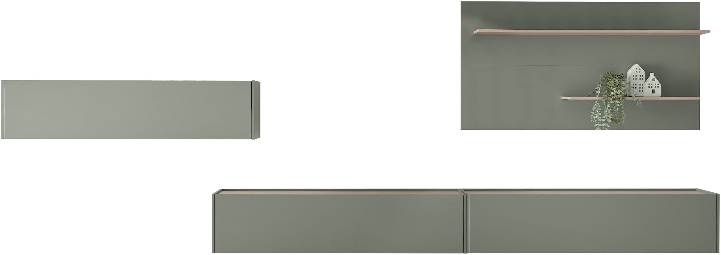 INOSIGN Wohnwand »City/Giron, moderne Anbauwand, Komplettset in vielen Farben verfügbar« Set, 4 Stk. tlg. enthält drei Hängeschränke & ein Wandpaneel