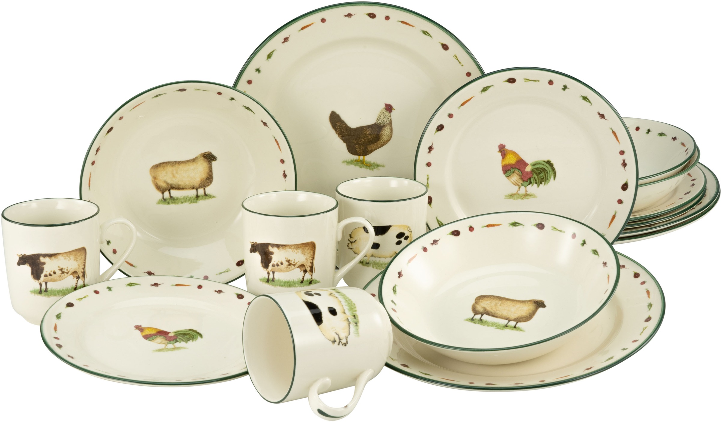 CreaTable Kombiservice »Farms Animals«, (Set, 16 tlg.), ein Klassiker