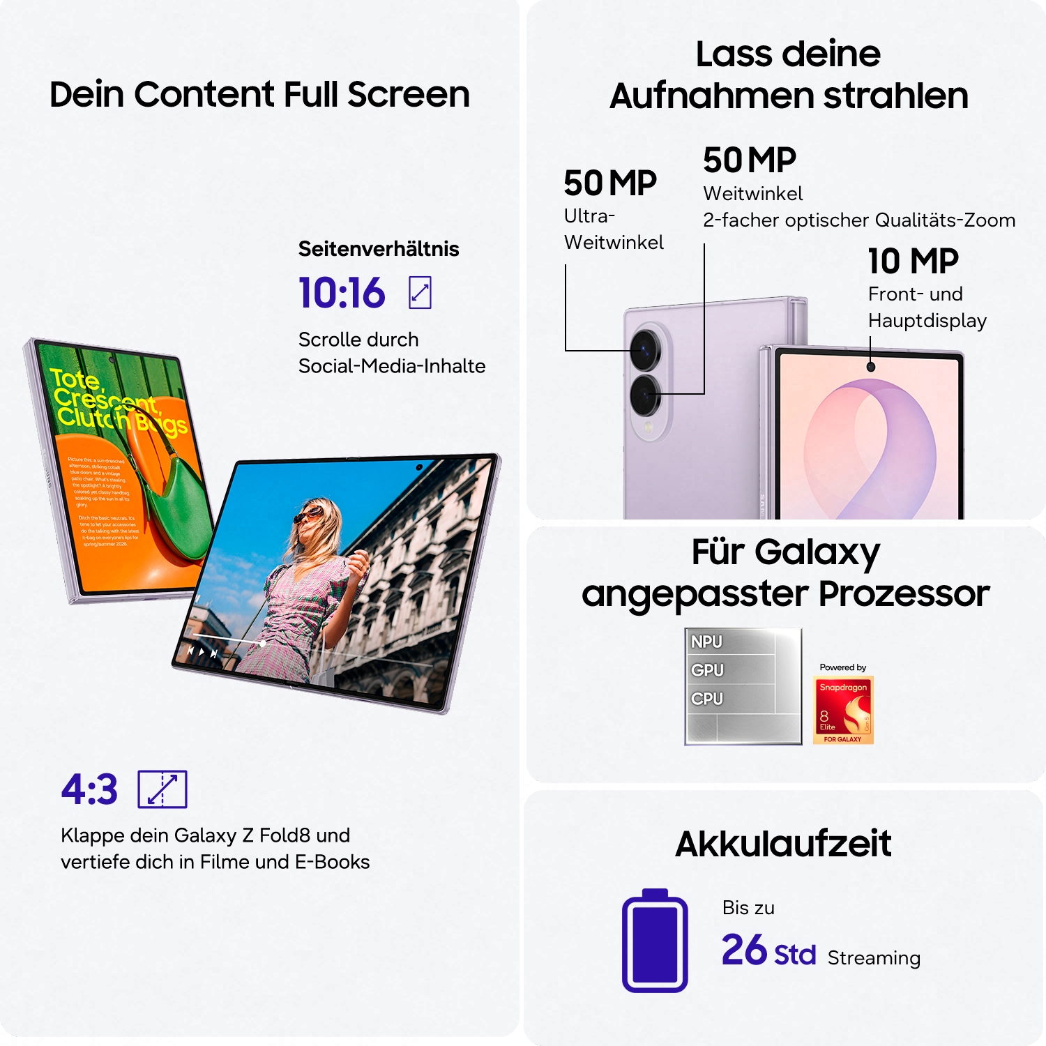 Samsung Smartphone »Galaxy Z Fold8« Lavender