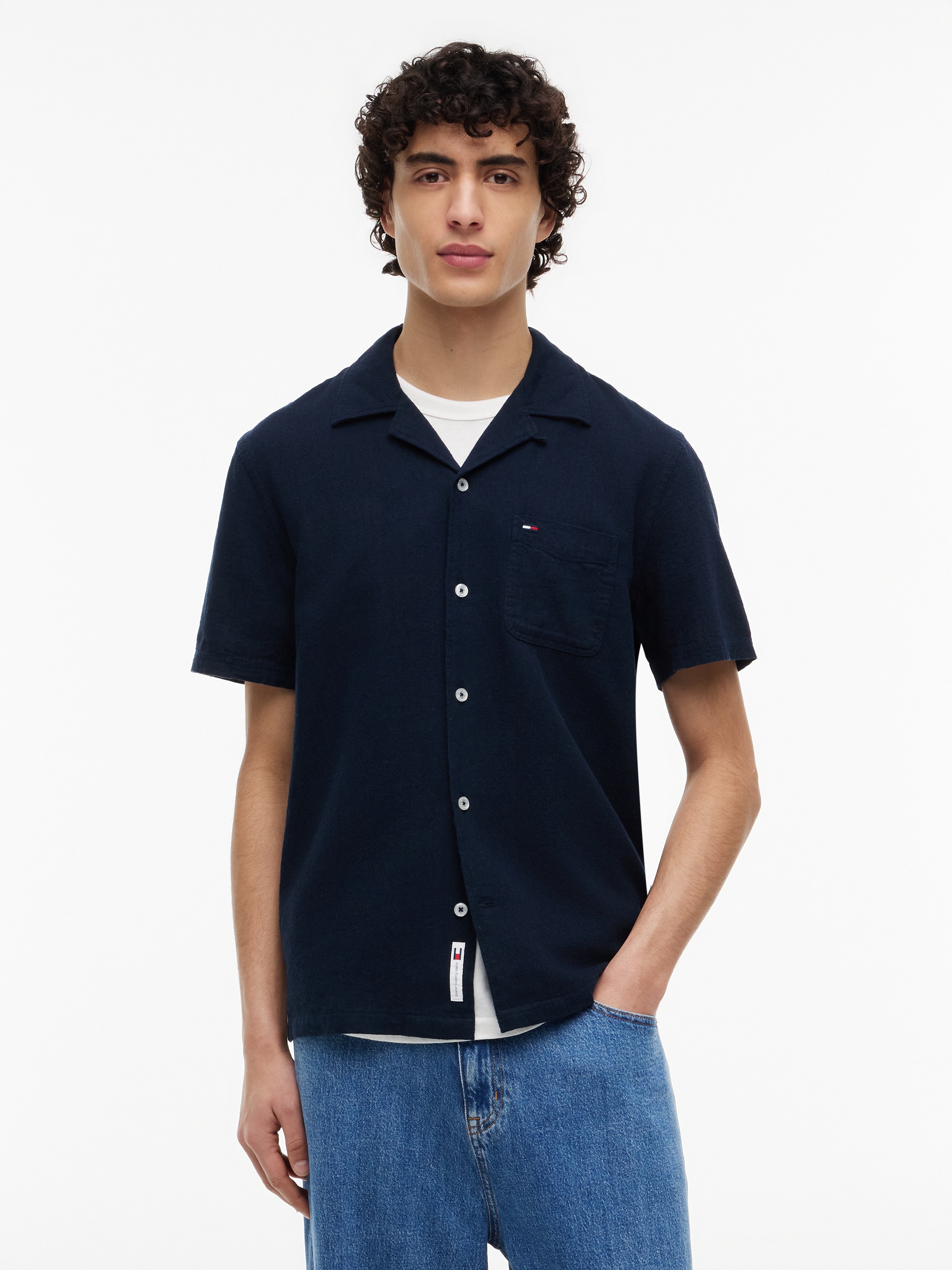 Tommy Jeans Leinenhemd »TJM REGULAR LINEN BLEND CAMP« mit Reverskragen