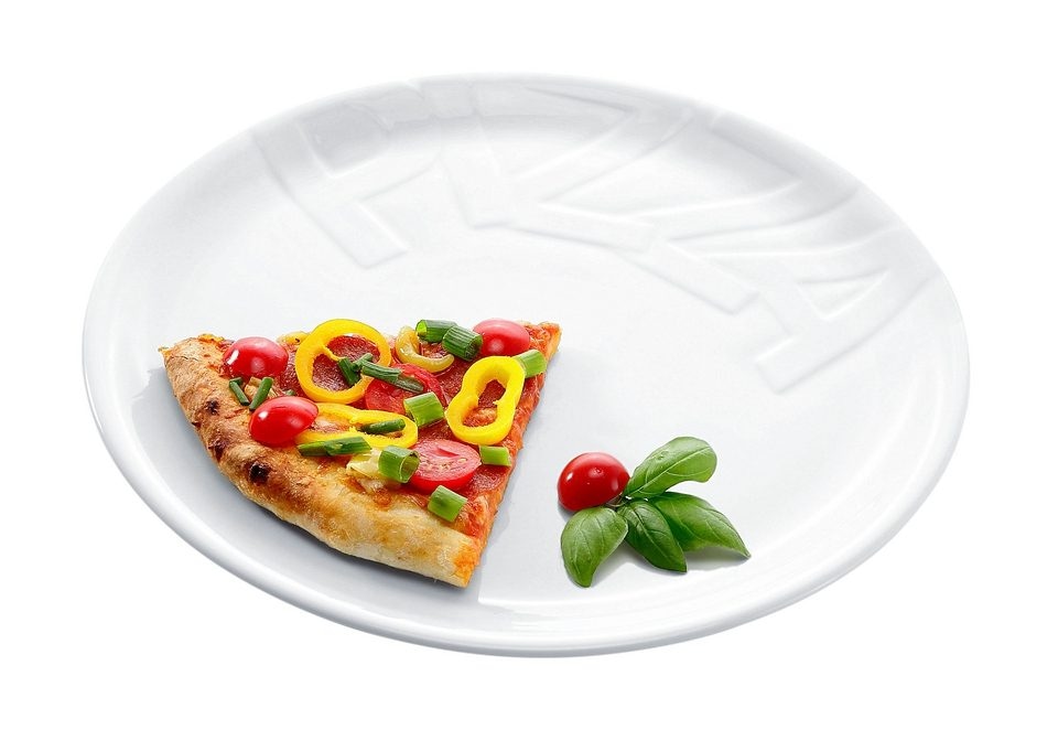 Pizzateller »Essteller«, (Set, 4 St.), Teller Set für 4 Personen, weiß, Porzellan