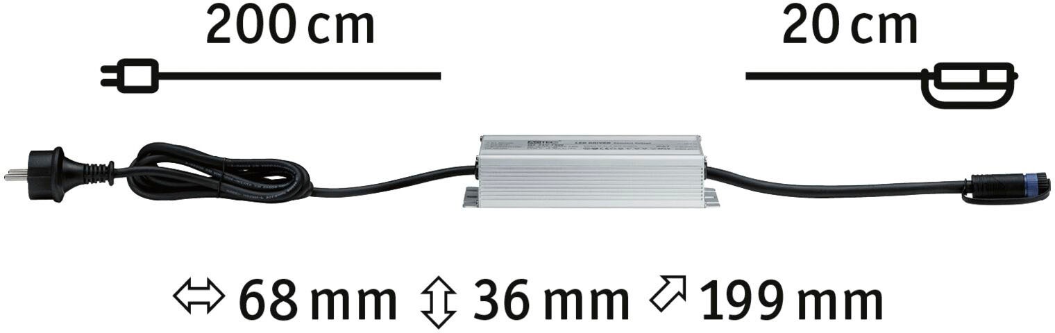 Paulmann Trafo »Outdoor Plug & Shine Power Supply Silber Alu«, (Packung, 1 St.), IP67 230/24V DC 75W