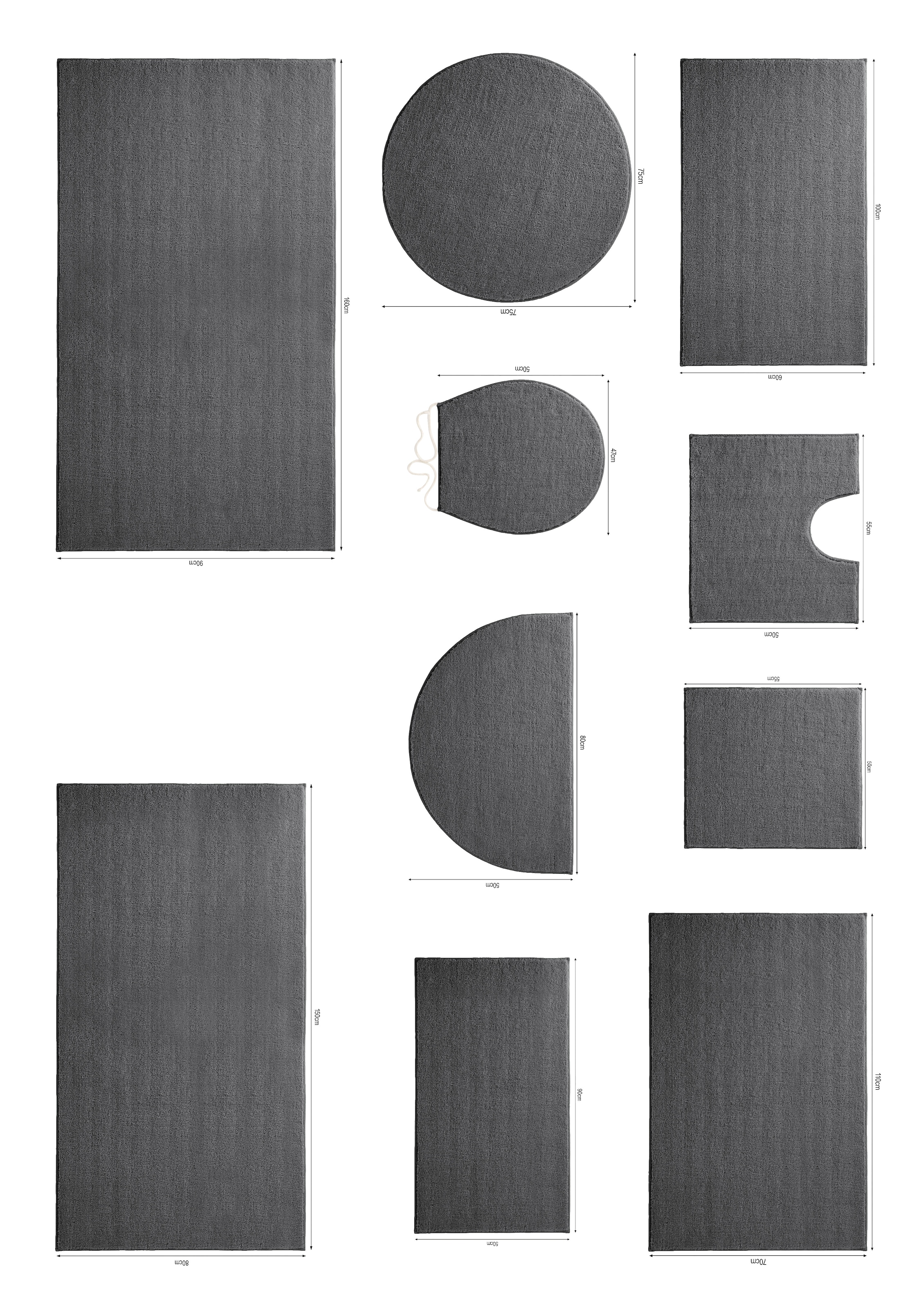 OTTO home Badematte »Vanessa, Badvorleger, Badezimmer Teppich« Höhe 10 mm rutschhemmend beschichtet fußbodenheizungsgeeignet | schnell trocknend | strapazierfähig Badteppich, weiche Haptik, unifarben