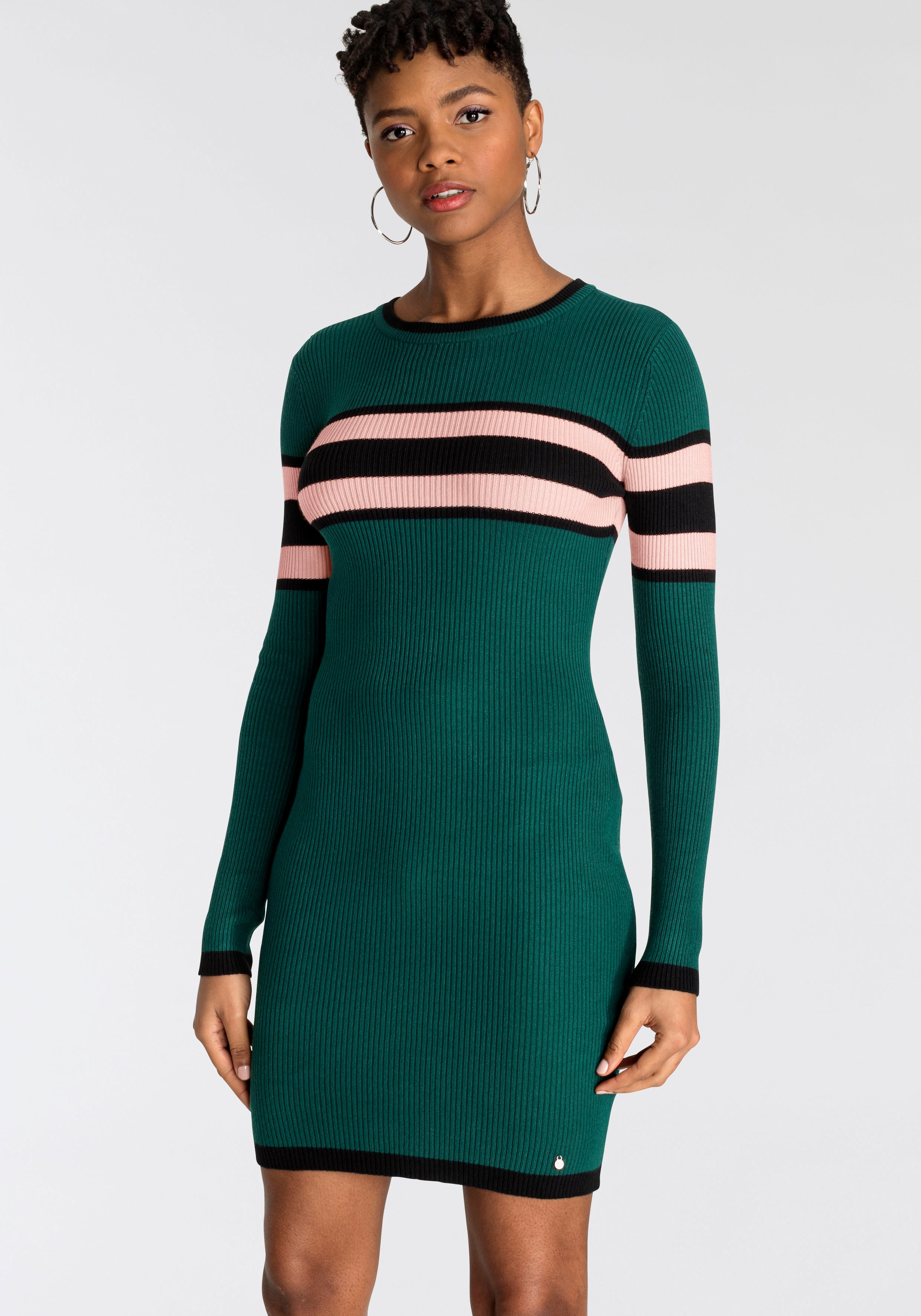 AJC Strickkleid, mit modischen Kontraststreifen - NEUE KOLLEKTION