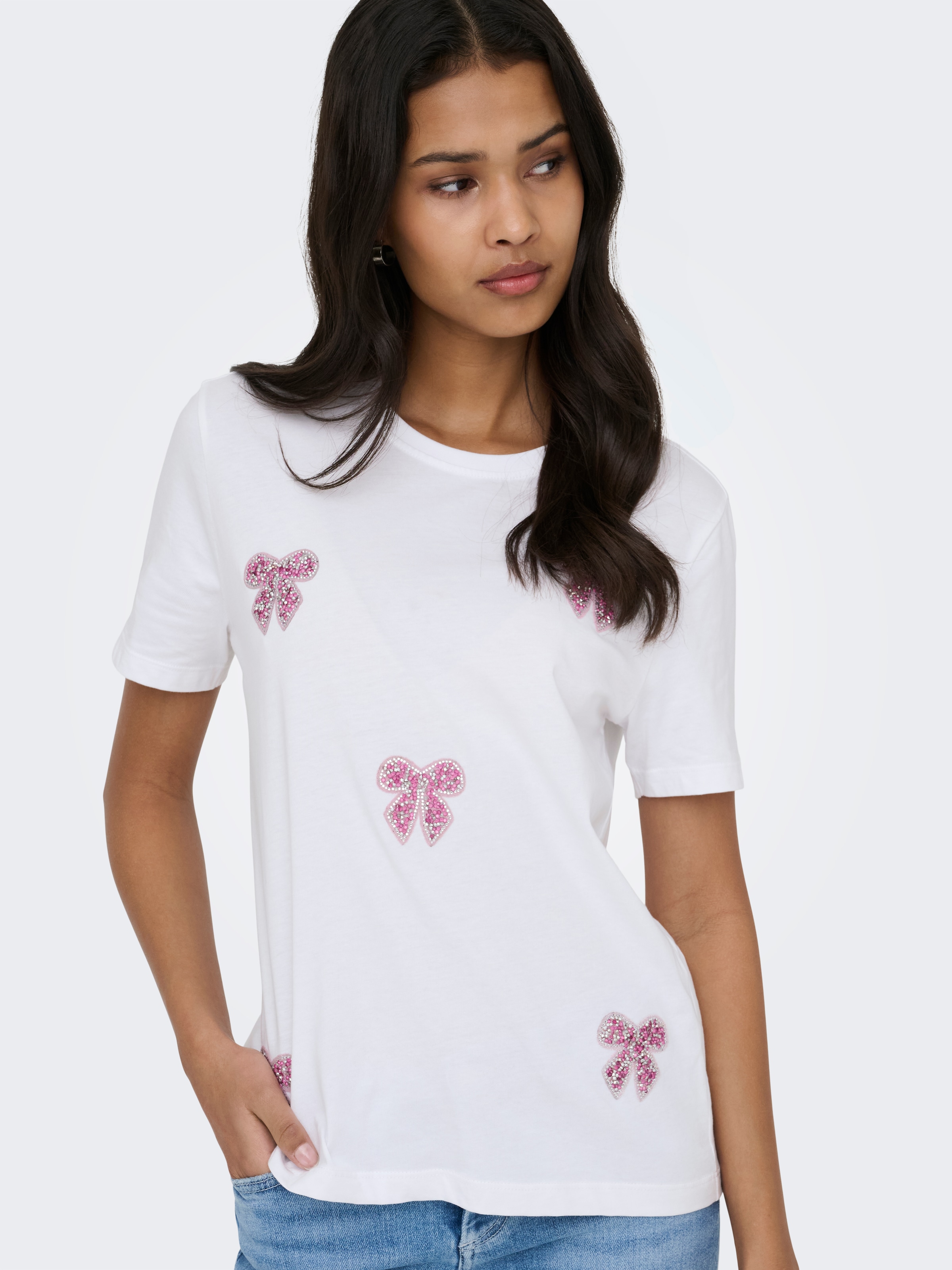 ONLY Kurzarmshirt »ONLKITA REG S/S PRINT TOP NOOS«