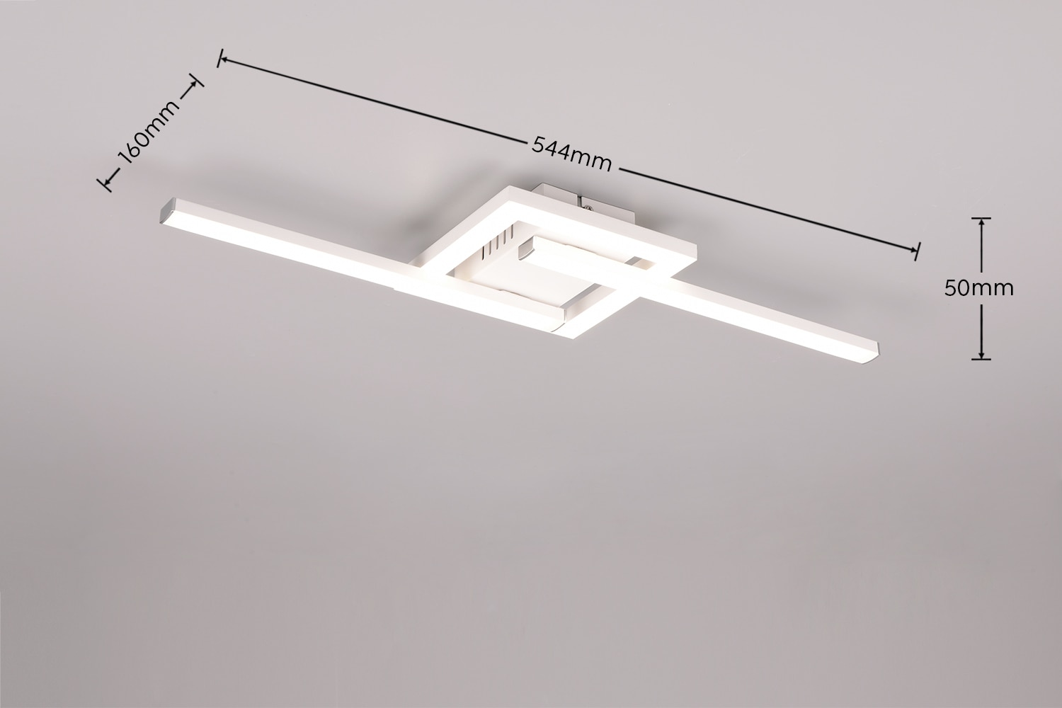 my home LED Deckenleuchte »DAVINIA, als Deckenlampe oder Wandlampe mögl, LED Stäbe schwenkbar«, 1 flammig, Leuchtmittel LED-Board | LED fest integriert, neutral 4000K 1950 Lumen 54x16 cm beweglich Flurlampe Wohnzimmerlampe