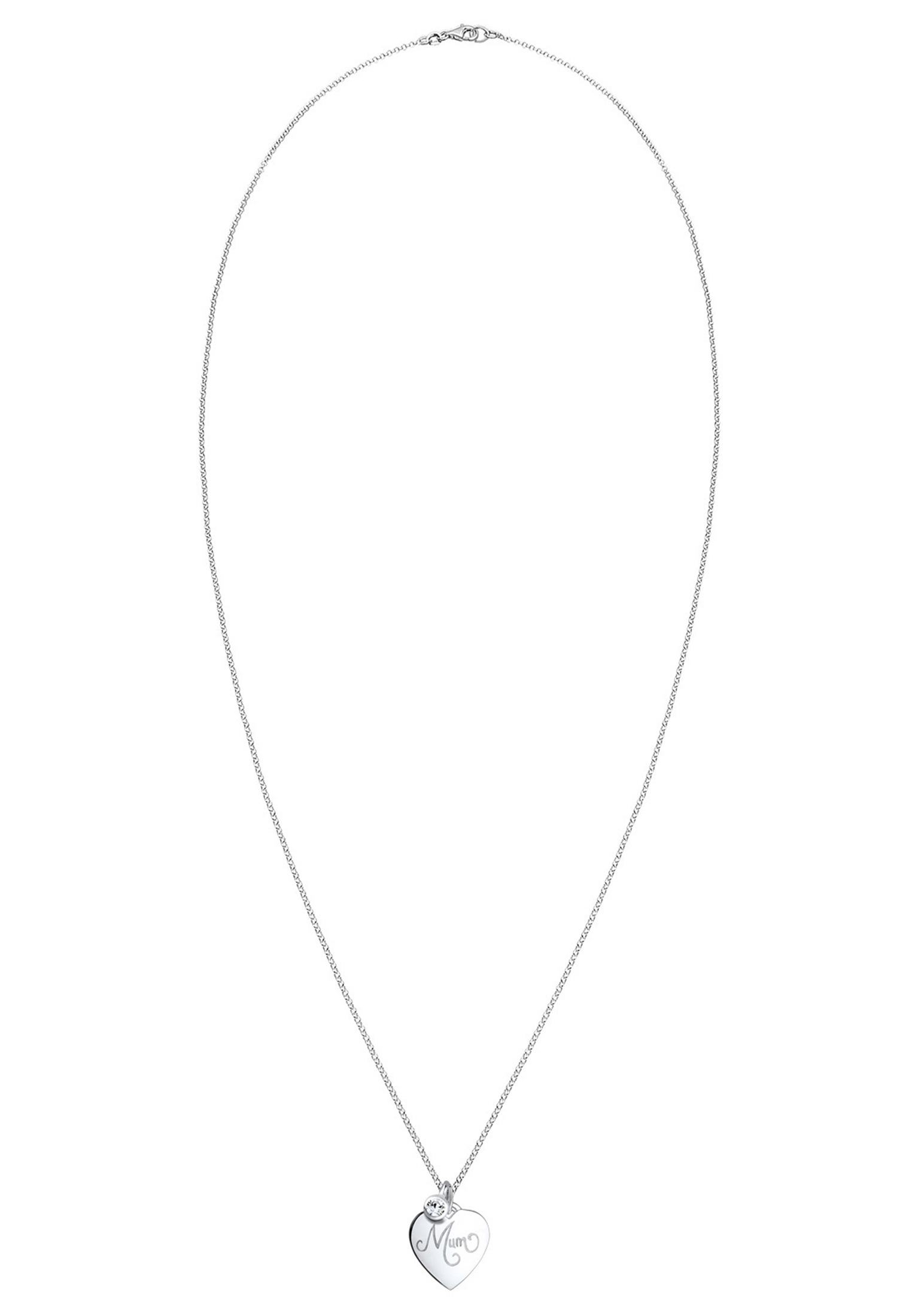 Elli Silberkette »Halskette Herz Mum-Schriftzug 925 Sterling Silber, mit Kristallen von Swarovski®t, mit Kristallen von Swarovski®«