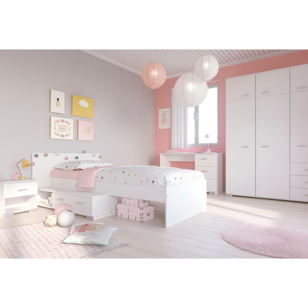 Parisot Jugendzimmer-Set »Galaxy«, (Set, 4 St., Kleiderschrank, Bett, Nachttisch und Schreibtisch)