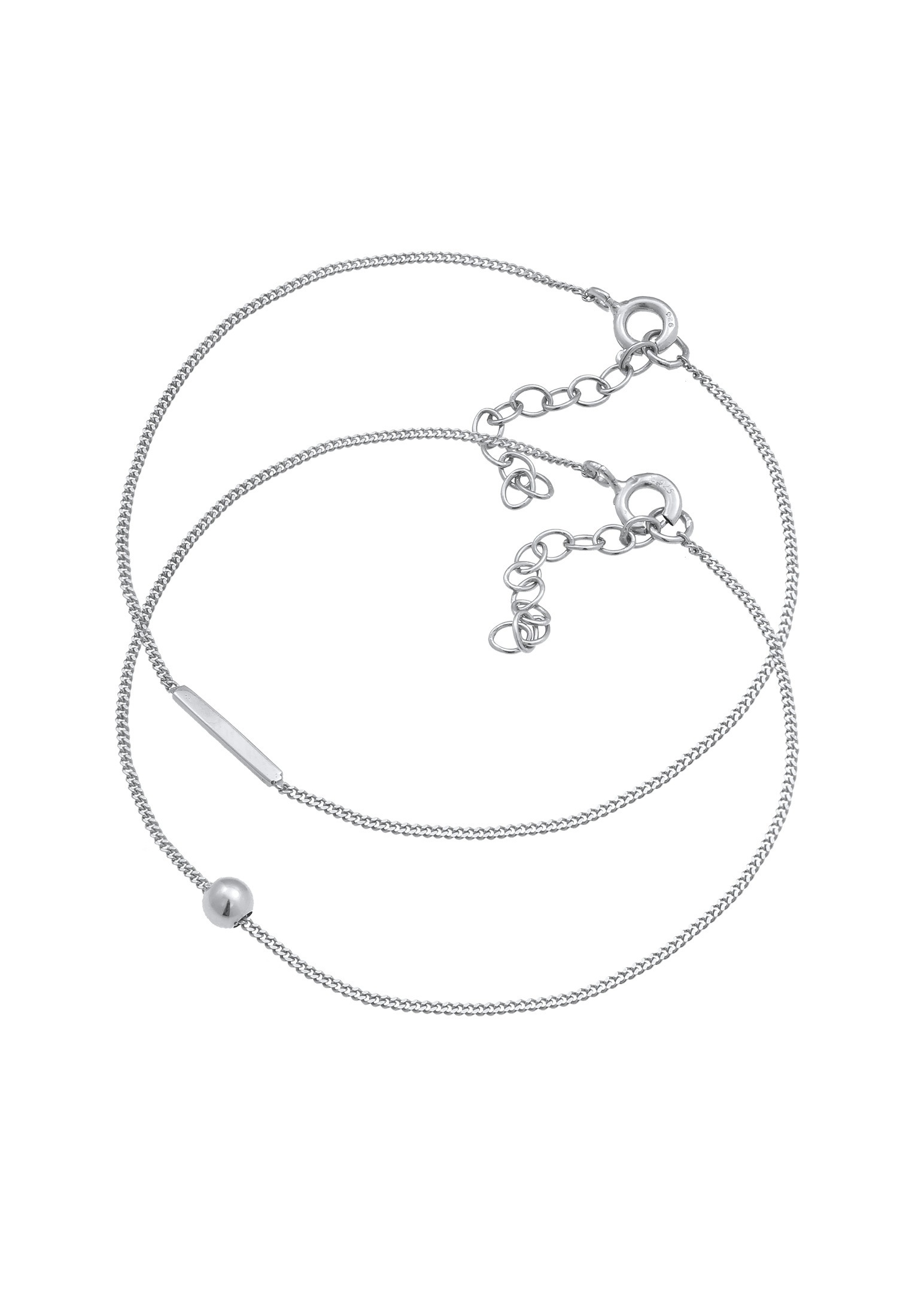 Elli Armketten Set »Armband Armkettchen Set Geo Stab Ball (2 tlg) 925 Silber«