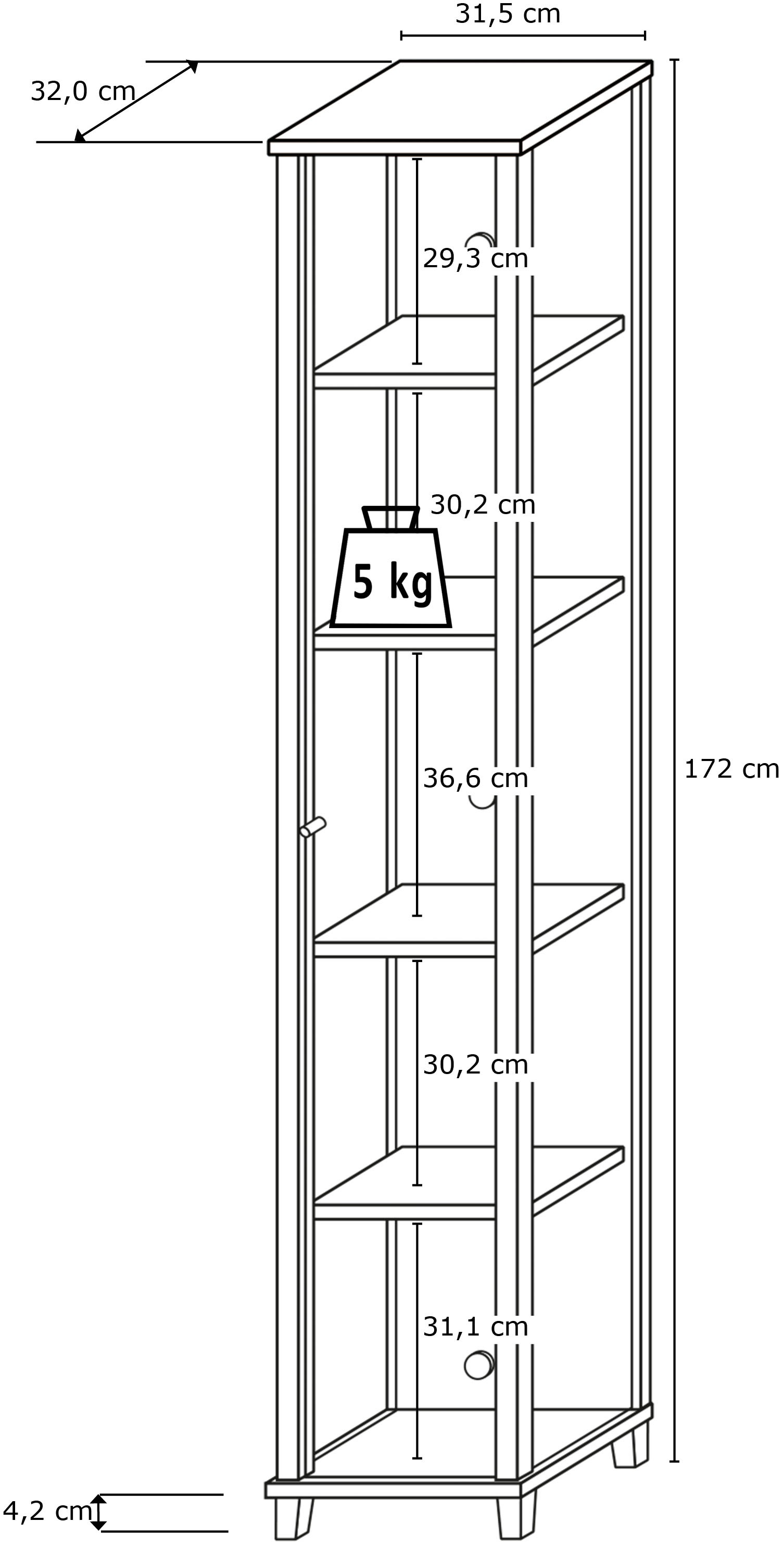 fif möbel Vitrine »OPTIMA«, Standvitrine, Vitrinenschrank, Glasvitrine, Sammlervitrine
