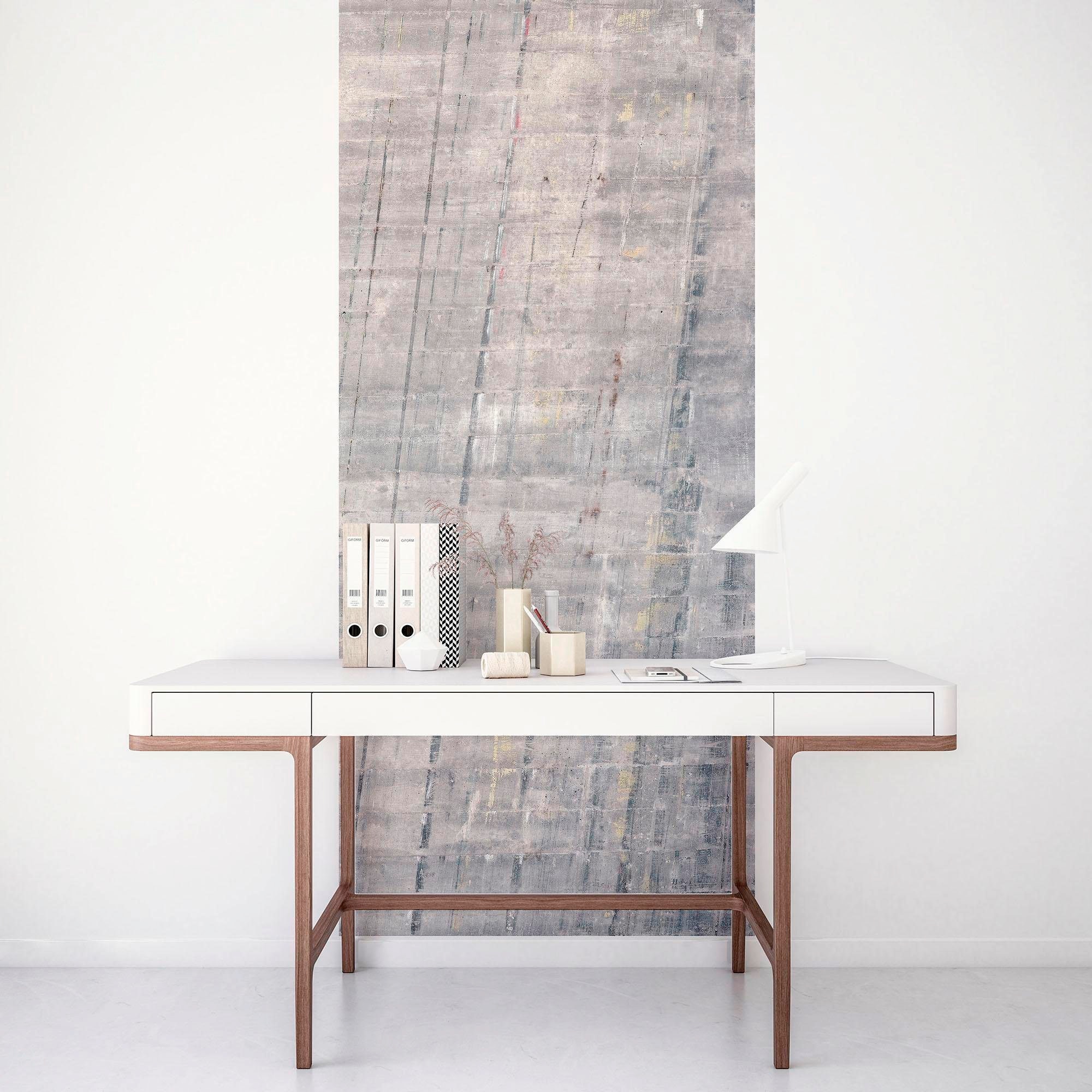 Komar Vliestapete »Digitaldruck Vlies - Concrete Panel - Größe 100 x 250 cm«, bedruckt, Wohnzimmer, Schlafzimmer