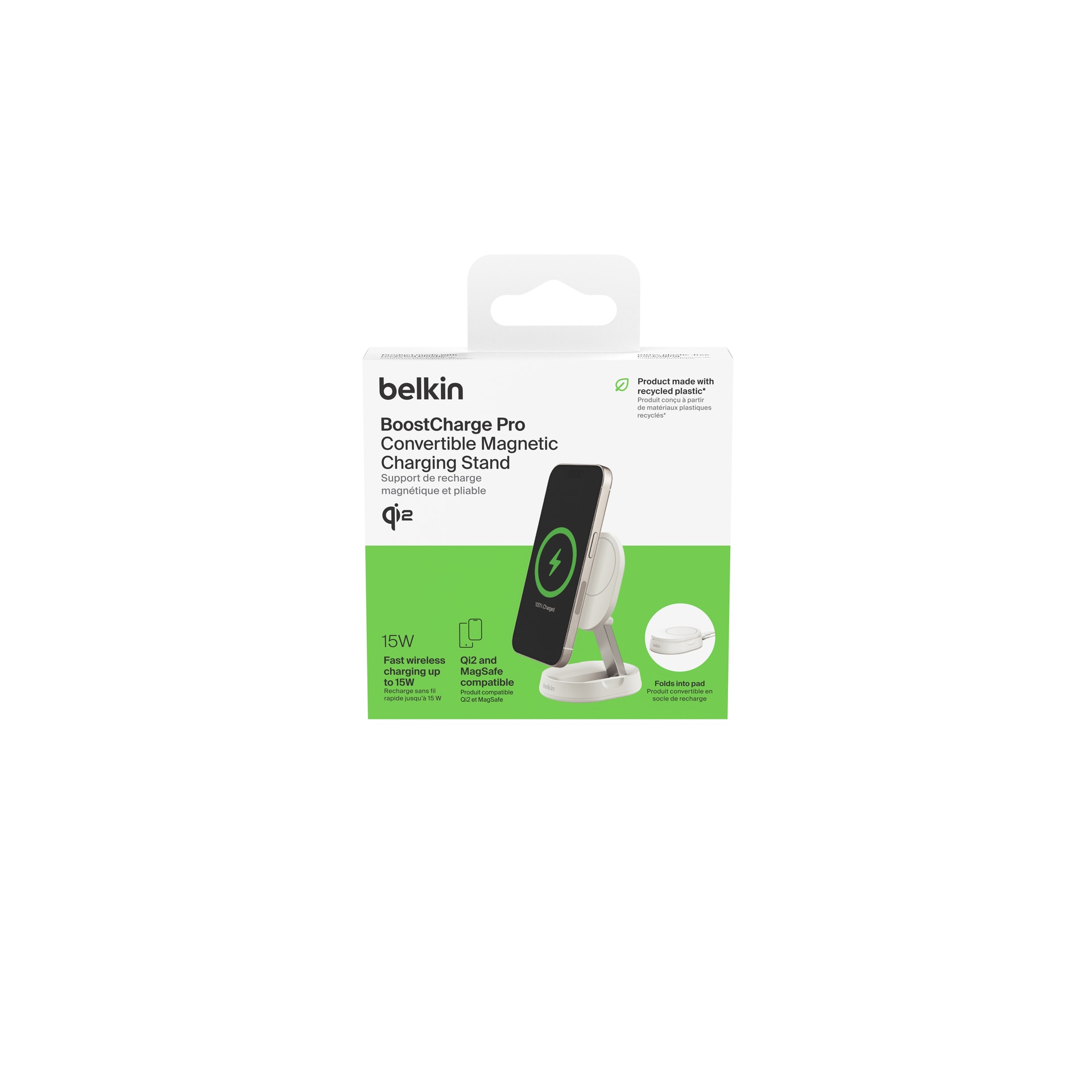 Belkin Wireless Charger »BoostCharge Pro verstellbare magnetische Ladestation mit Qi2 (15 W)«, für Apple iPhone 12/13/14/15 mini/Pro/Max/Pro Max/Plus mit MagSafe