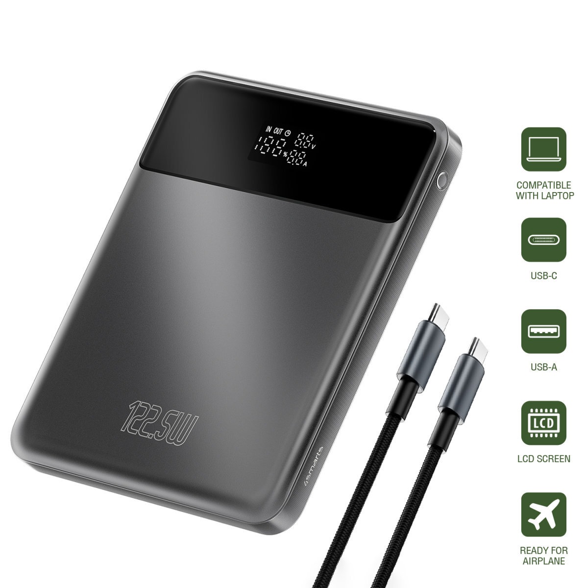 4smarts Powerbank »Enterprise Slim 20000mAh 122,5W«, 4smarts Powerbank Enterprise Slim 20000mAh 122,5W