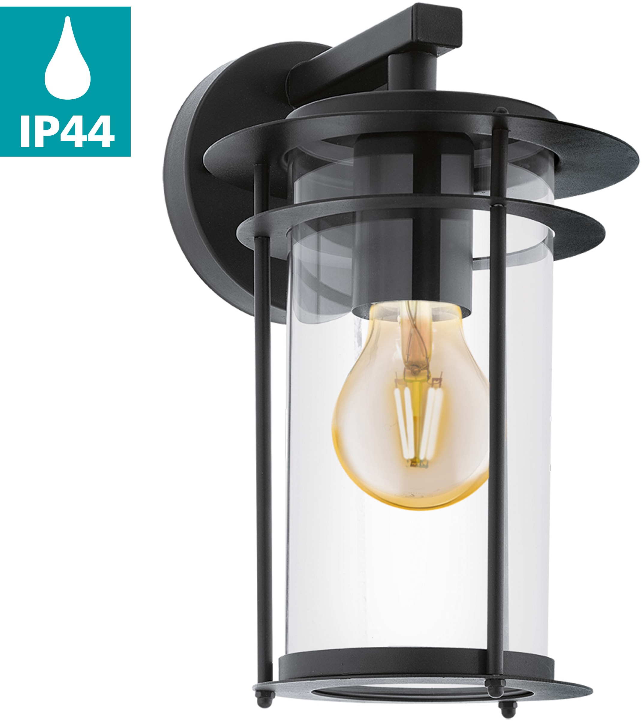 Eglo Außen-Wandleuchte »VALDEO« E27 1 Stk. Eckmontage möglich in schwarz, Größe Höhe: 27,5 cm