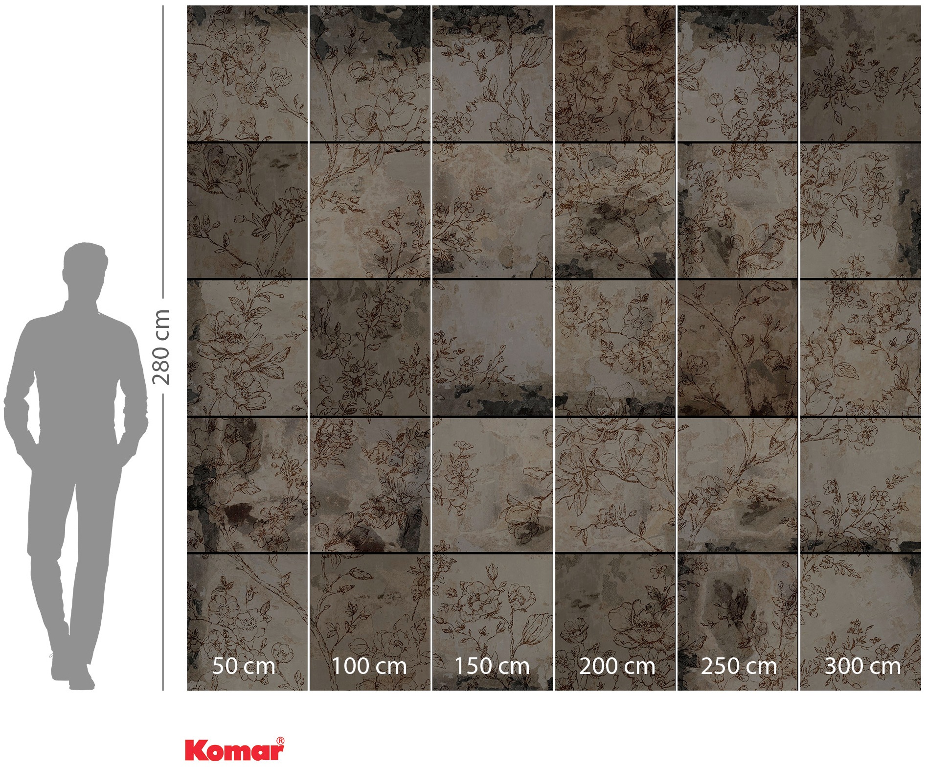 Komar Vliestapete »Digitaldruck Vlies - Emboss - Größe 300 x 280 cm«, bedruckt, Wohnzimmer, Schlafzimmer