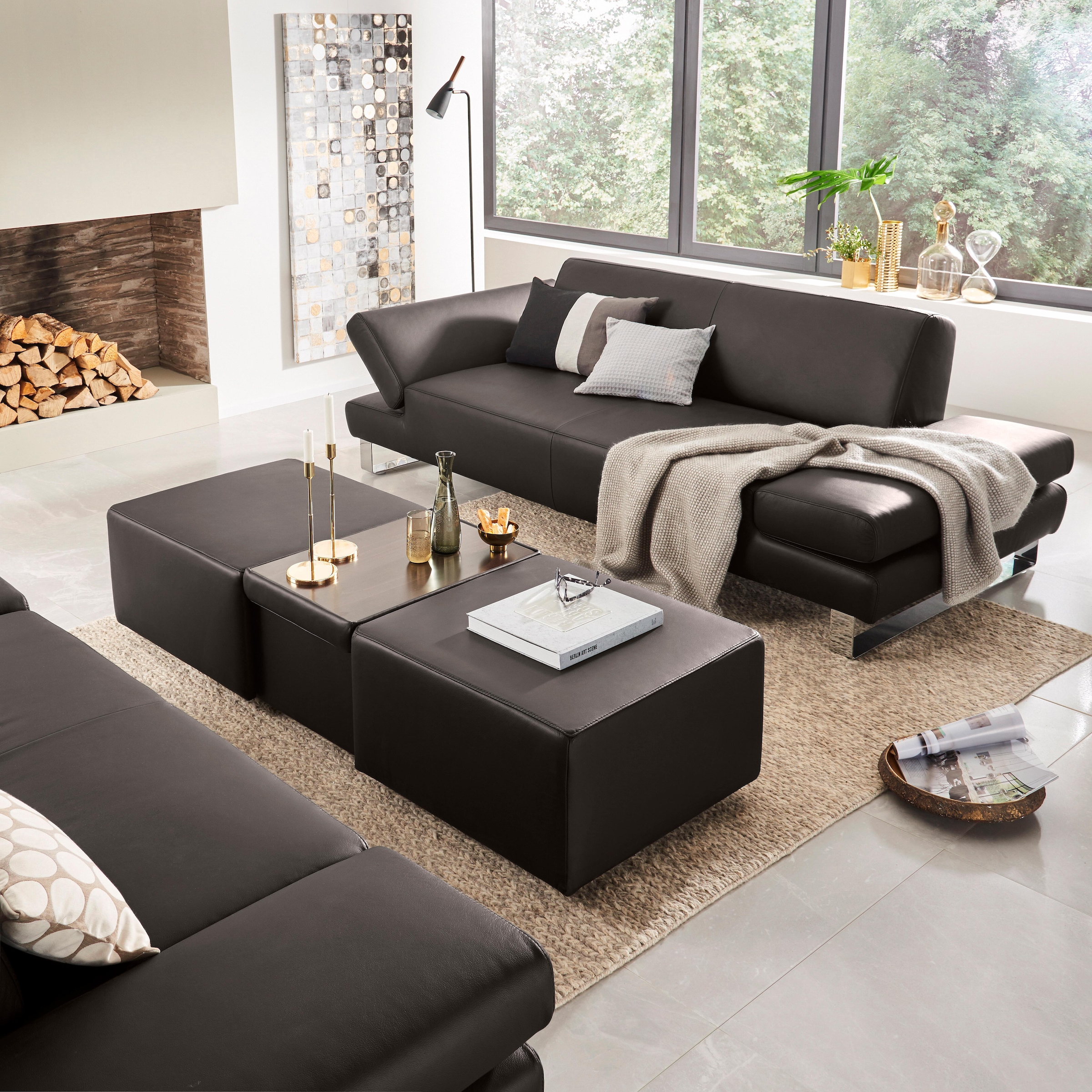 W.SCHILLIG 3-Sitzer »taboo Designsofa mit hohem Sitzkomfort«, mit Übertiefe, inklusive Armlehnenverstellung