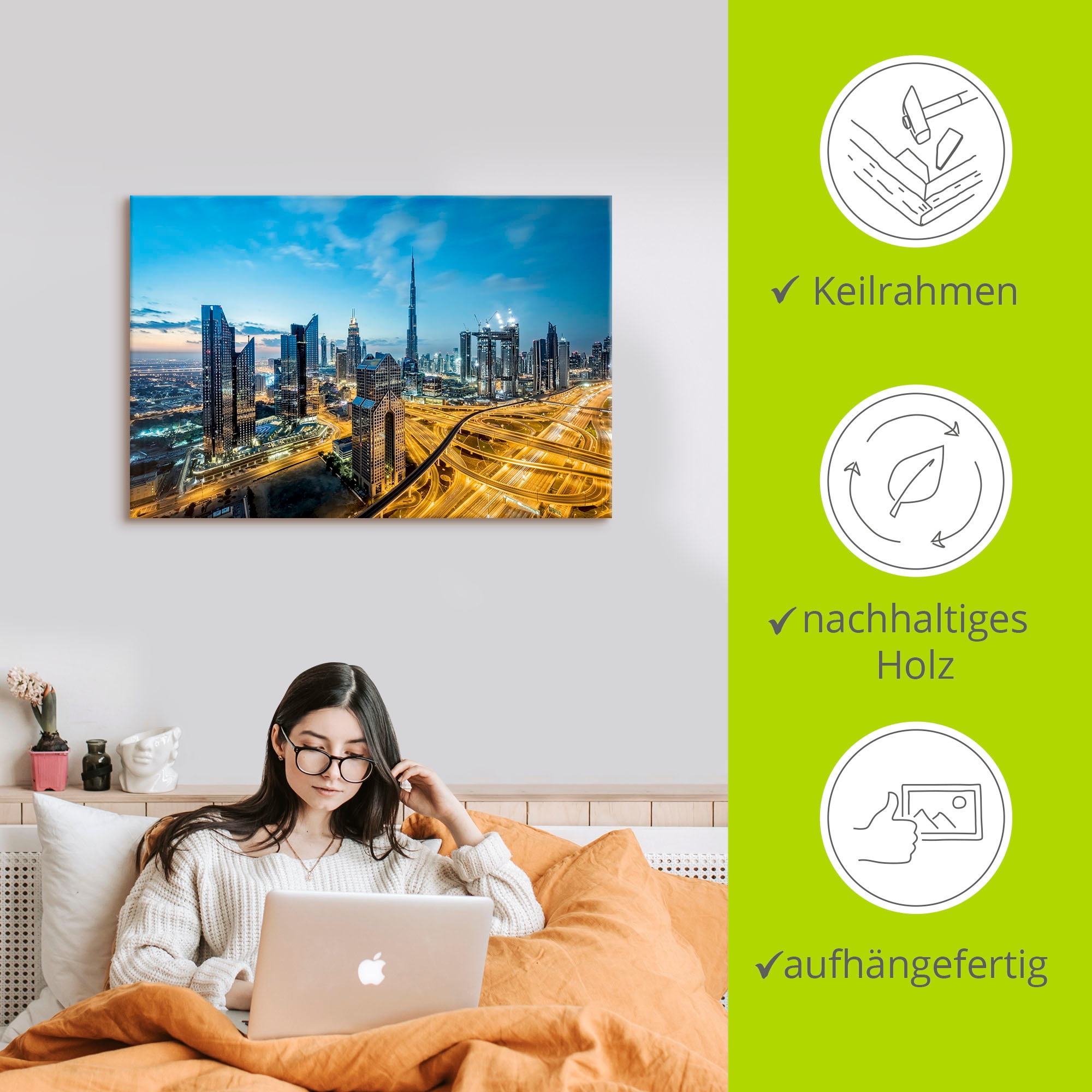 Artland Wandbild »Dubai«, Bilder von Asien, (1 St.), als Leinwandbild, Poster in verschied. Größen