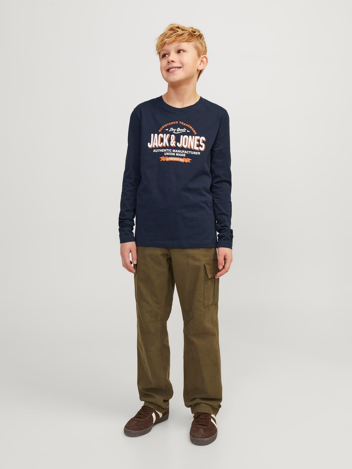 Jack & Jones Junior Langarmshirt »JJELOGO TEE LS O-NECK 2 COL NOOS JNR«