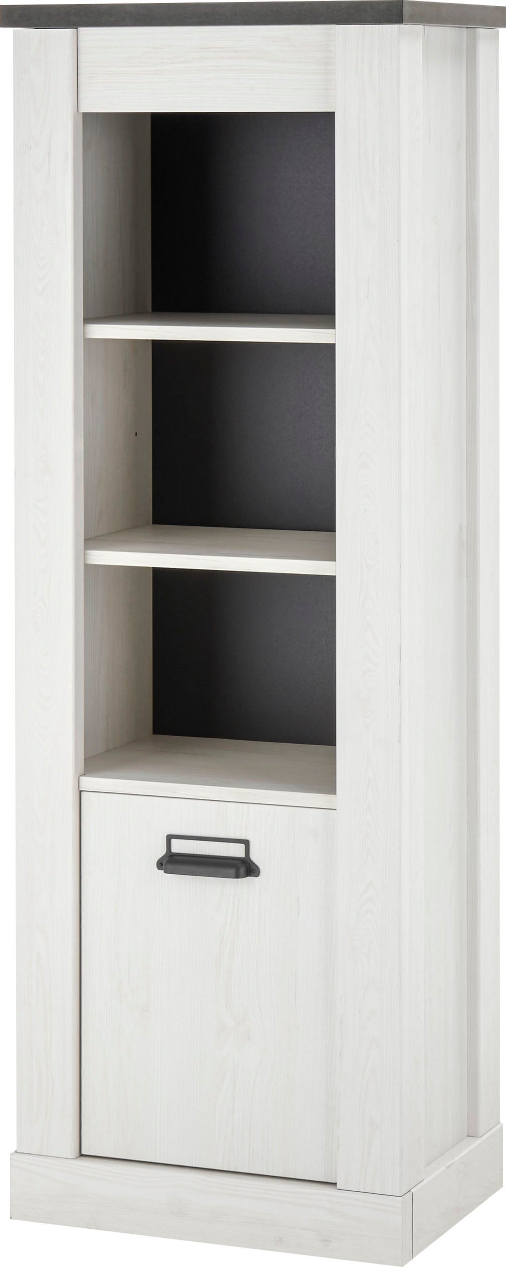 Home affaire Wäscheschrank »SHERWOOD Hochkommode Kommode Schrank«, in modernem Holz Dekor, mit Apothekergriffen aus Metall, Höhe 146 cm
