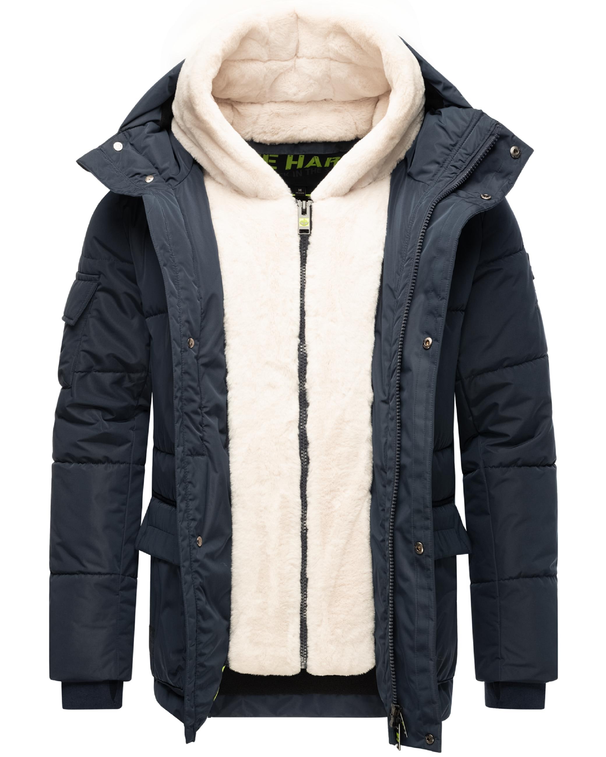 Stone Harbour Winterjacke »Winterjacke Lauroo XX«, mit Kapuze, urbane Herren Steppjacke mit kuscheligem Teddyfleece