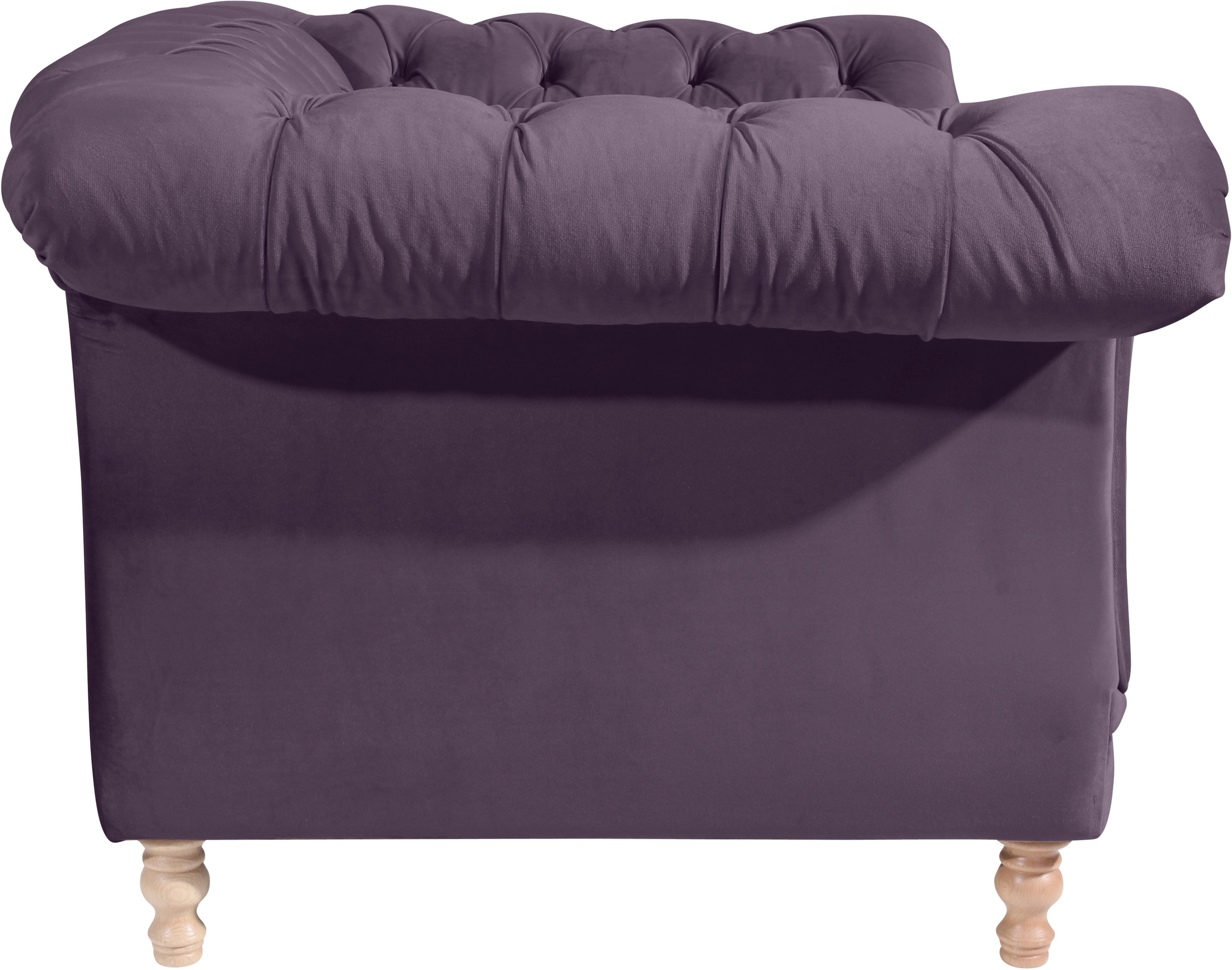 Max Winzer® Loveseat »Isabelle, Loungesessel«, mit Knopfheftung & gedrechselten Füßen in Buche natur, Breite 167 cm