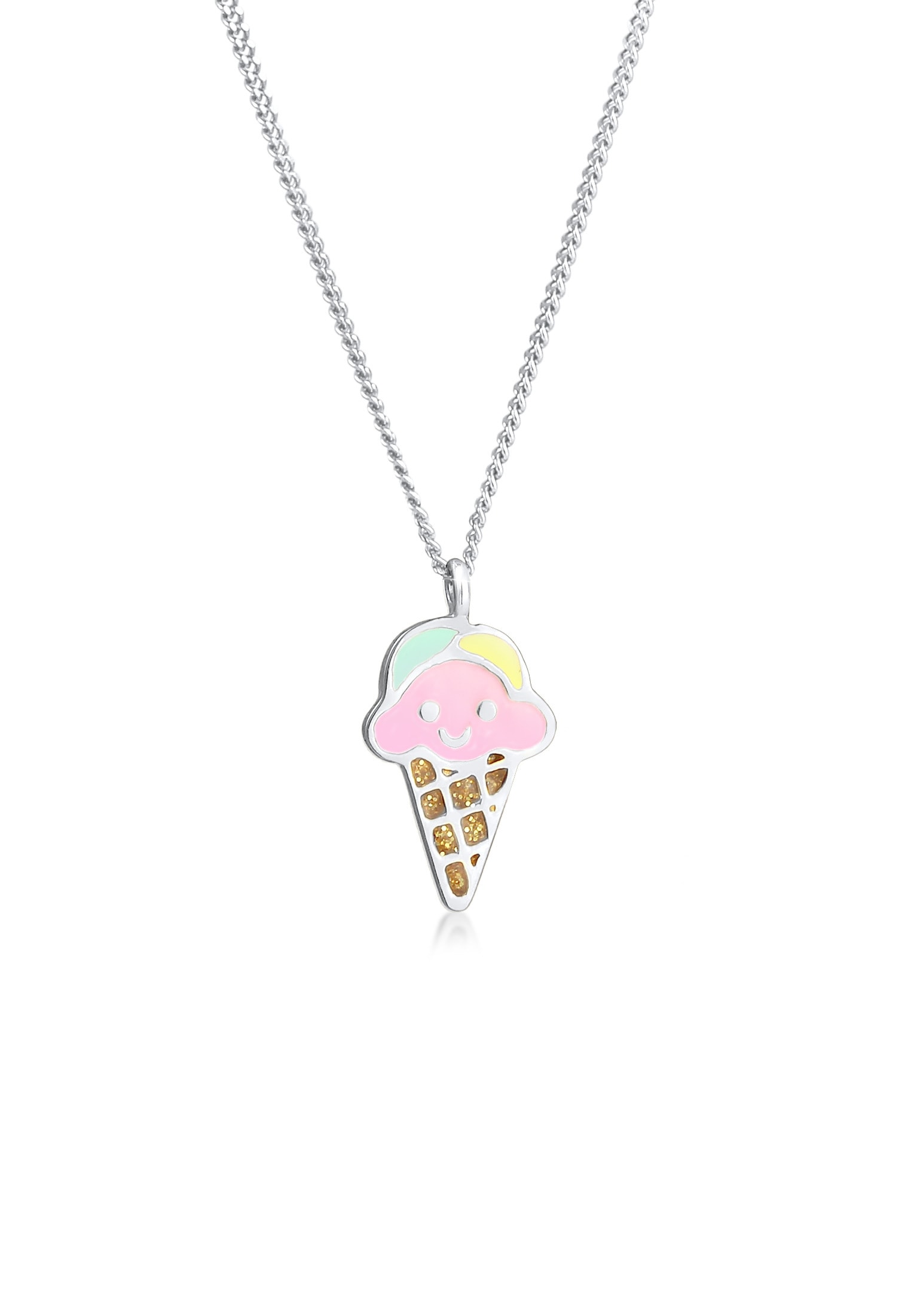 Elli Kette ohne Anhänger »Halskette Kinder Eis Sweet Emaille 925 Silber«