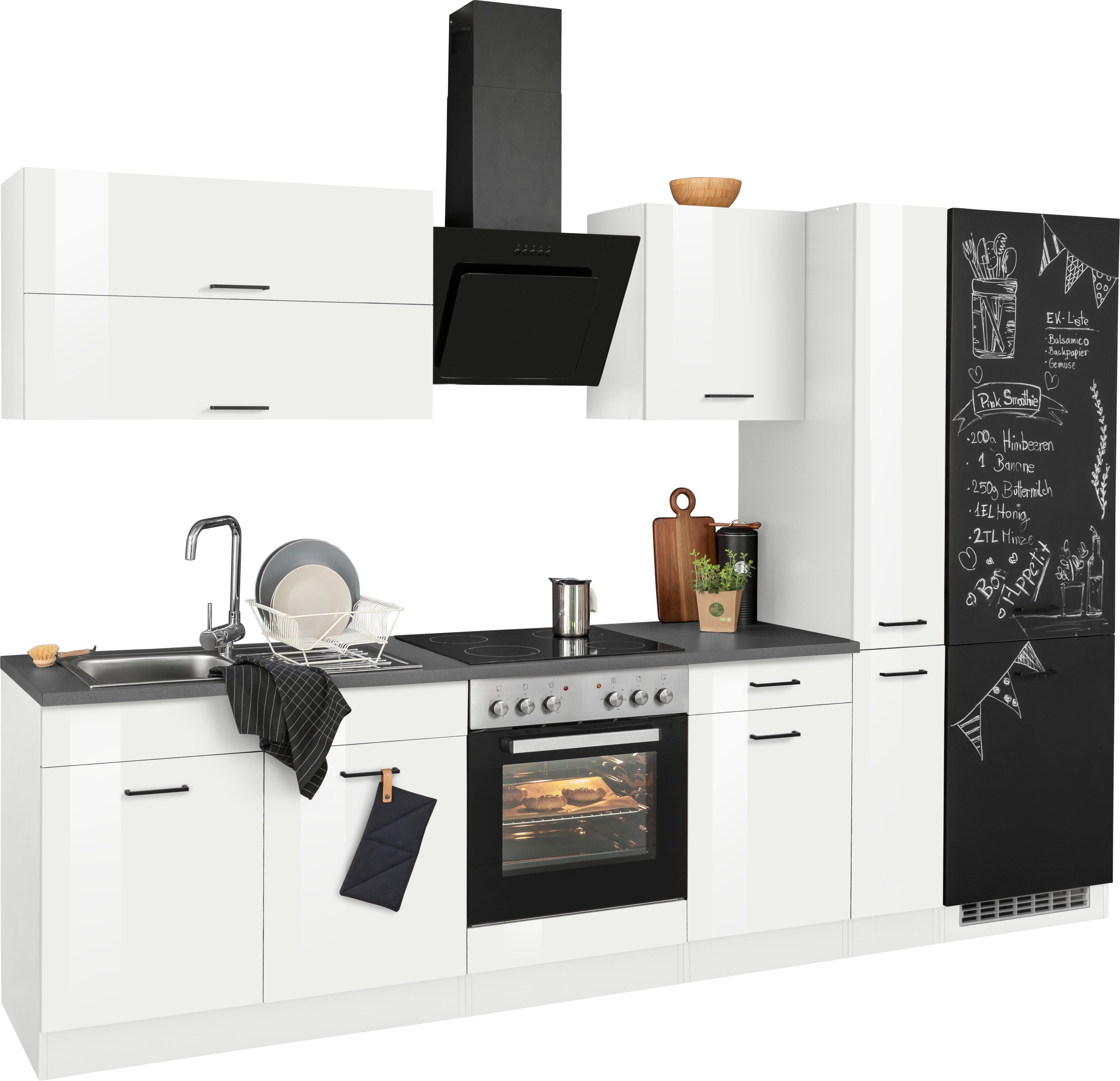 KOCHSTATION Küchenzeile »KS-Trier«, mit E-Geräten, Breite 300 cm