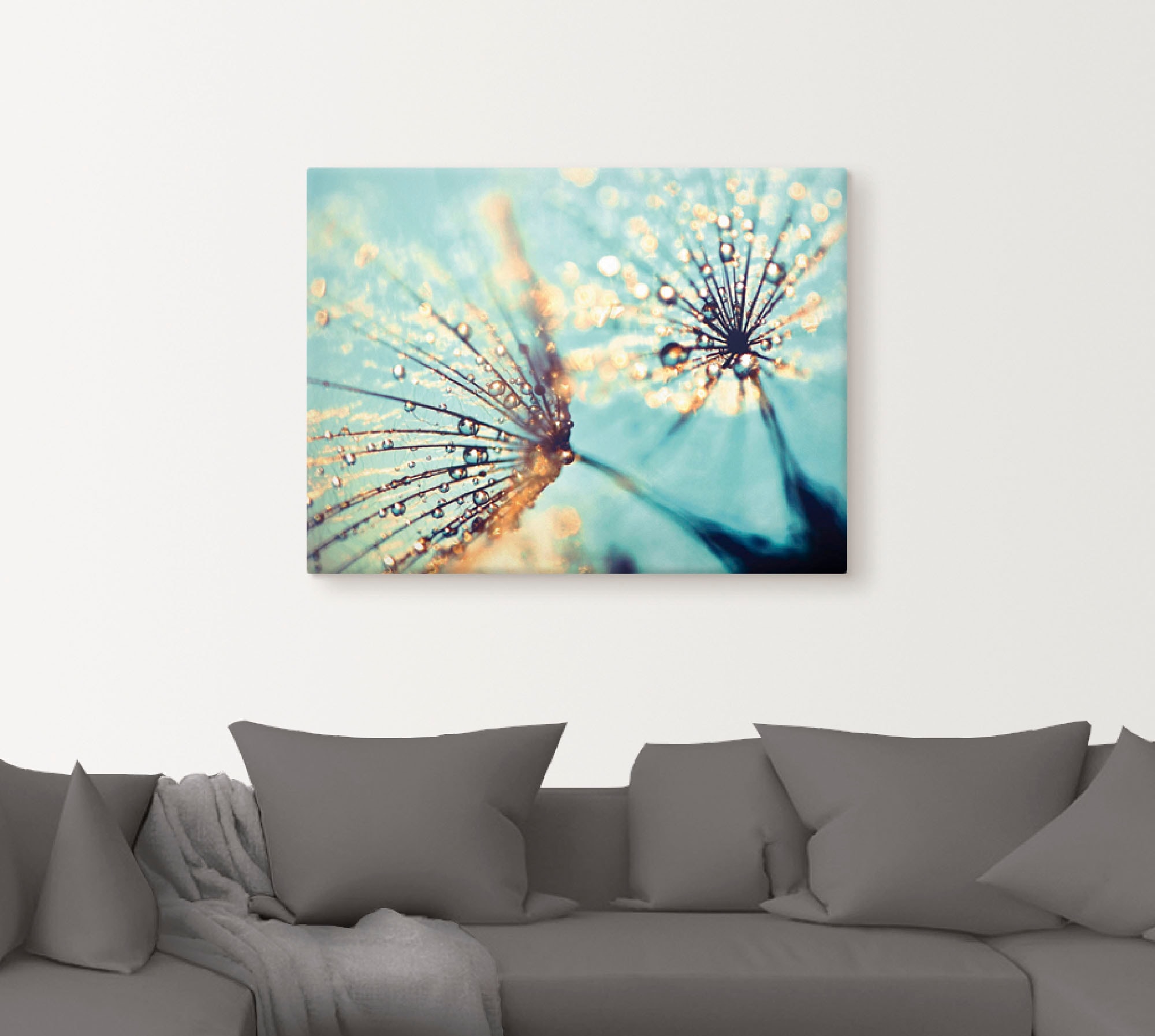 Artland Wandbild »Pusteblume aqua«, Blumen, (1 St.), als Leinwandbild, Poster, Wandaufkleber in verschied. Größen