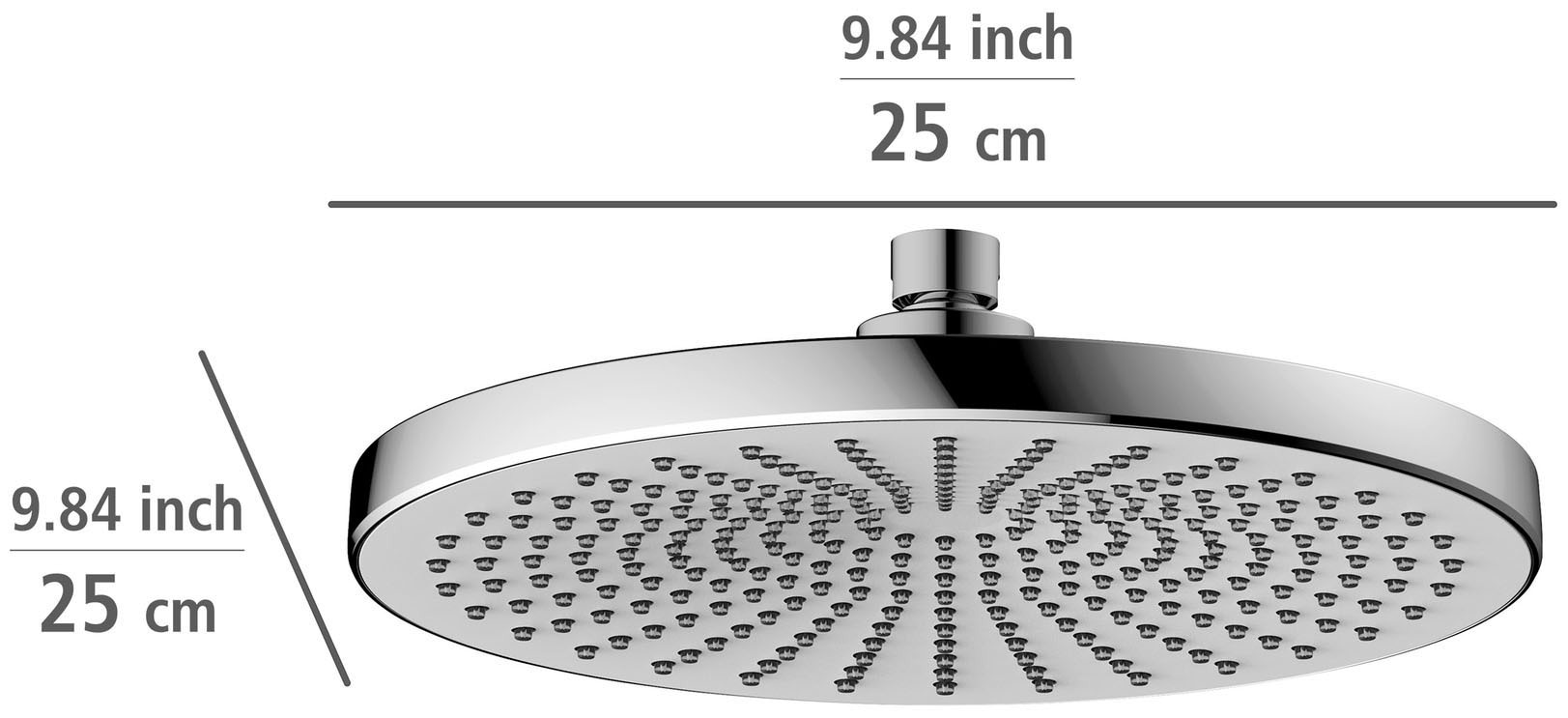 WENKO Regenduschkopf »Ultimate Shower«, (1 tlg.), Chrom/Weiß, Ø 25 cm