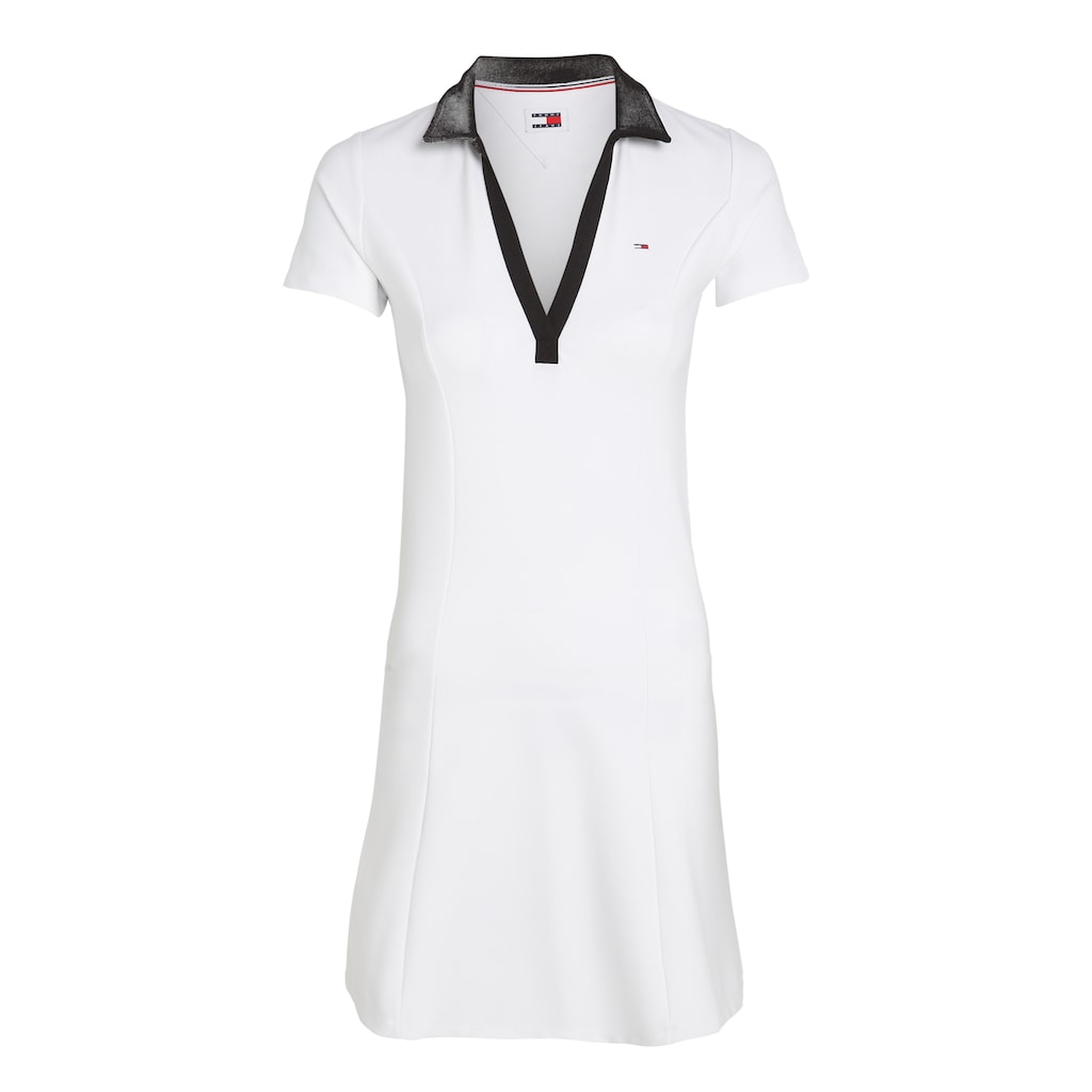 Tommy Jeans Blusenkleid »TJW CONTRAST VPOLO FIT&FLARE EXT«, mit Tommy Jeans Flagge