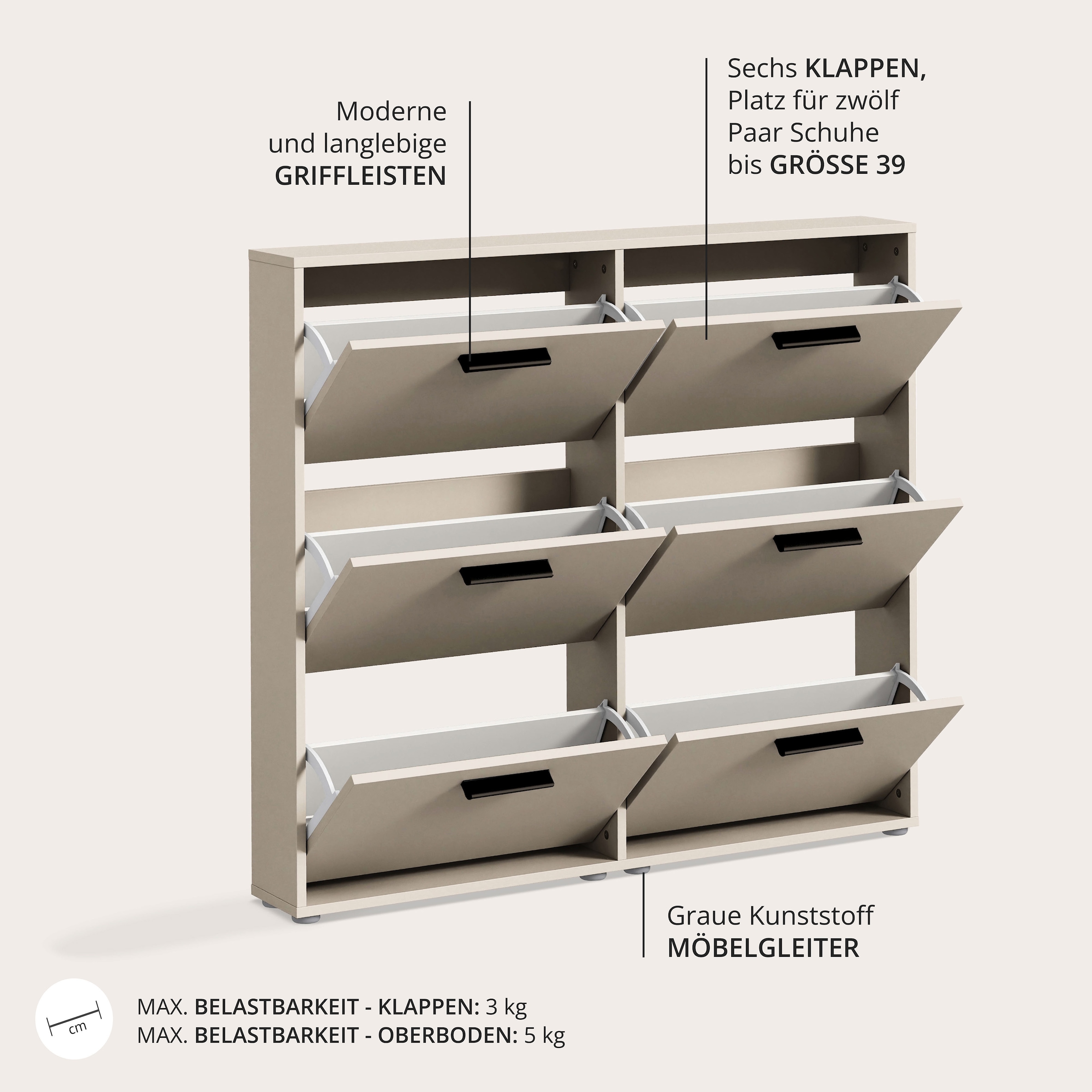 HBZ Schuhkipper »Sam Schuhkipper, Schuhschrank BxHxT 116x103x17 cm« 1 Stk. tlg. Breite 116cm, FSC-Mix Credit