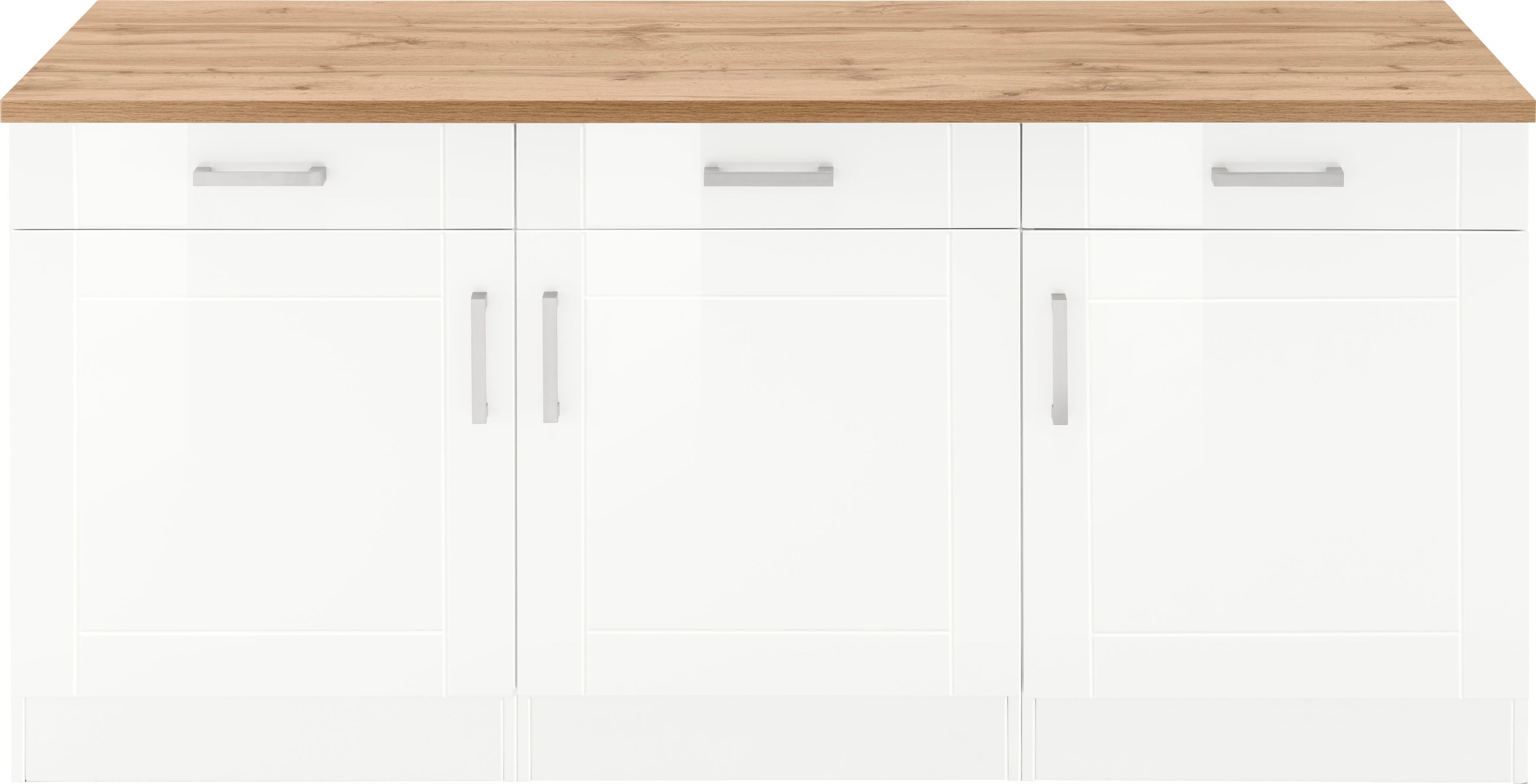 KOCHSTATION Unterschrank »KS-Tinnum« 180 cm breit, Metallgriffe, MDF Fronten, 3 Schubkästen, 3 Türen