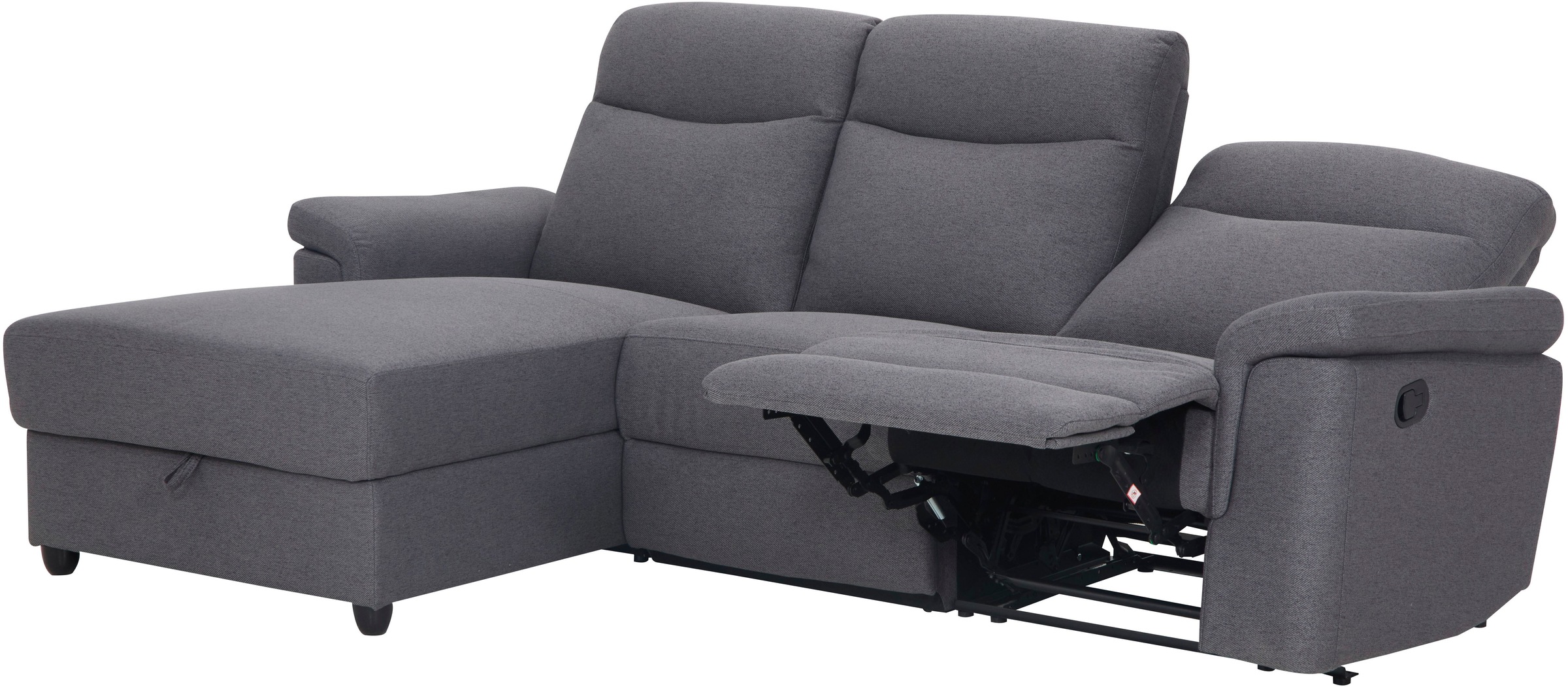 Home affaire Ecksofa »BRIONNE, L-Form, 255cm, manuelle u. elektrische Funktion (USB A/C),«, Liegefunktion, Stauraum, Federkernpolsterung, Webstoff