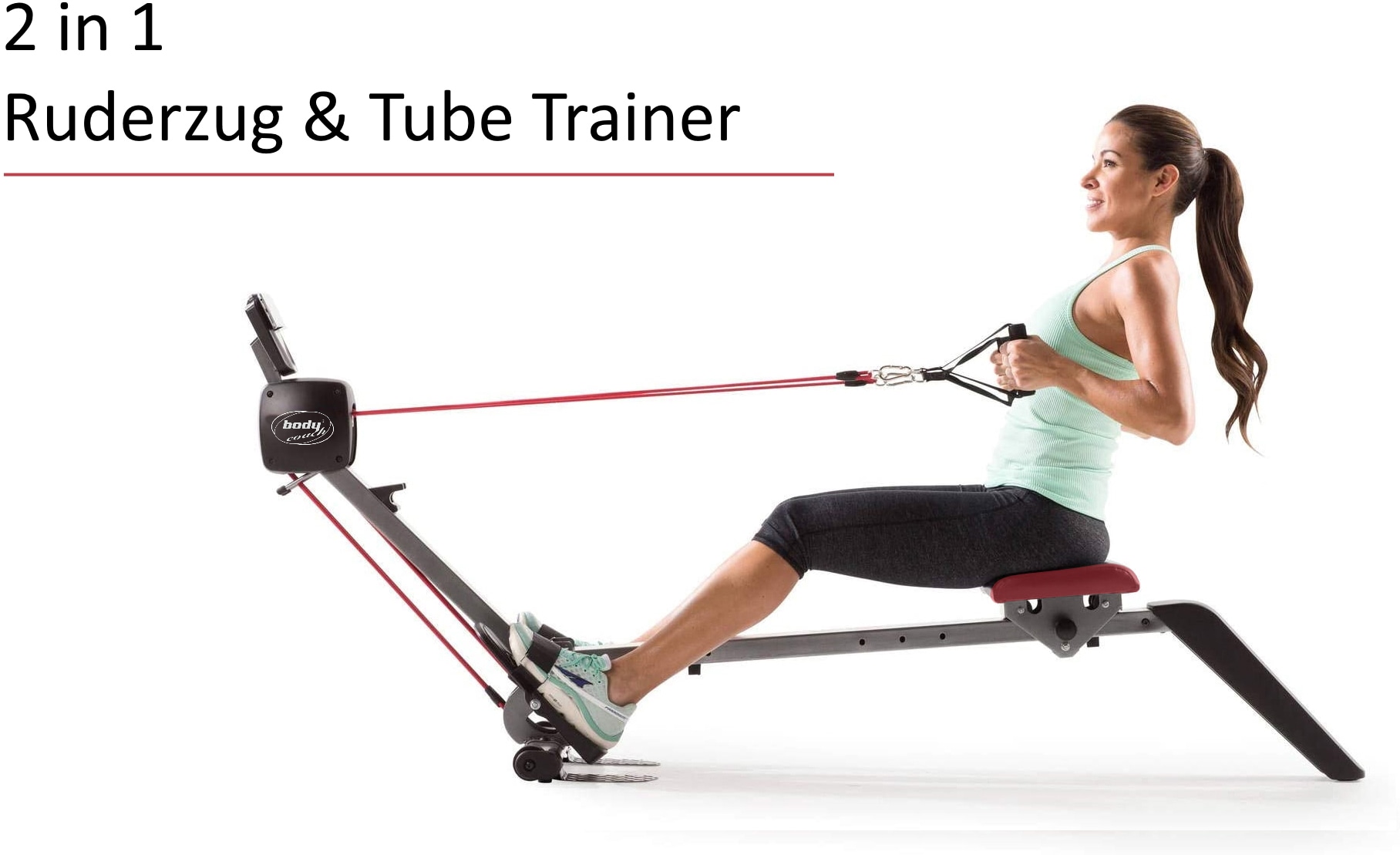 body coach Ruderzugmaschine »Tube Allround-Fitnessgerät 3fach Band-Zugsystem klappbar«, Rudermaschine, 3 Widerstandsstufen