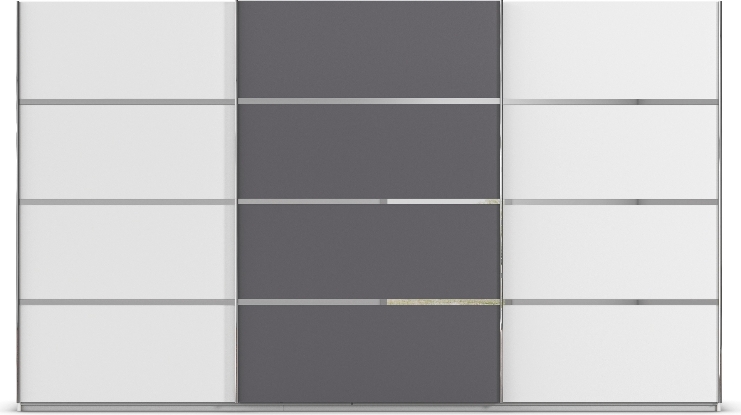 rauch Kleiderschrank »Schwebetürenschrank Garderobe Schrank TOP ANGEBOT Avola«, (in 3 verschiedenen Ausstattungen BASIC/CLASSIC/PREMIUM), mit eleganten Zierleisten in Chrom, Schwarz oder Weiß MADE IN GERMANY
