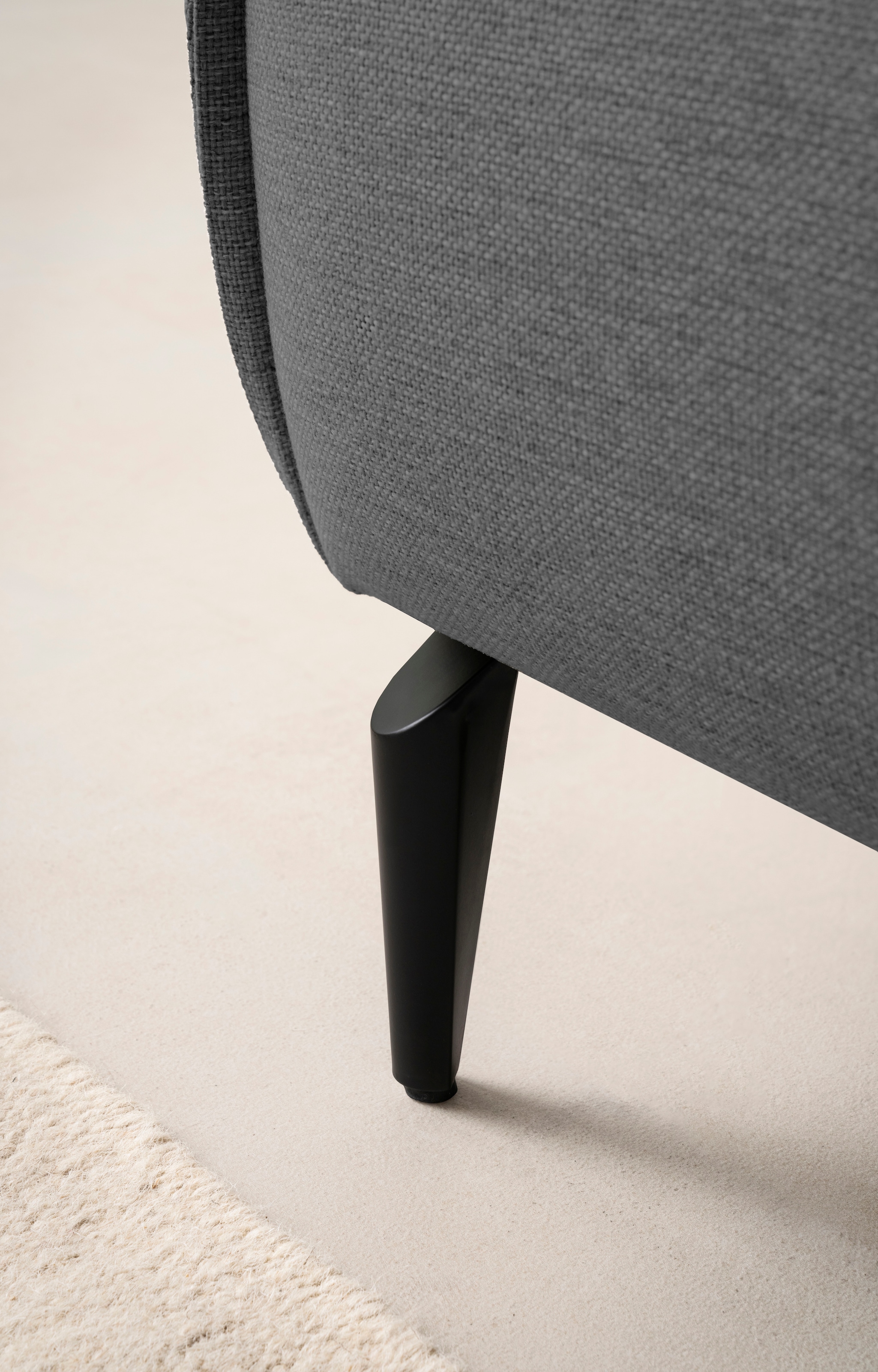 Home affaire Hocker »TVINNU, mit Kedernaht, Cord u. Flachgewebe« zur Serie TVINNU, gemütlicher Sitzkomfort, rechteckig, schwarze Füße