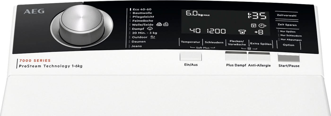 AEG Waschmaschine Toplader 7000 »LTR7B56STL 913143837«, 6 kg, 1500 U/min, ProSteam - Dampf-Programm für 96 % weniger Wasserverbrauch