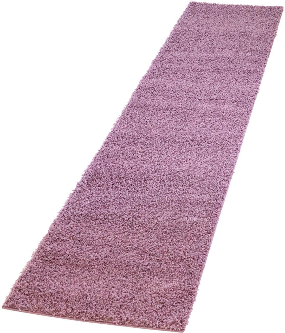 Carpet City Hochflor-Läufer »Pastell Shaggy300«, rechteckig, 30 mm Höhe, Shaggy Hochflor Teppich, Uni Farben, Weich, ideal für Flur & Diele