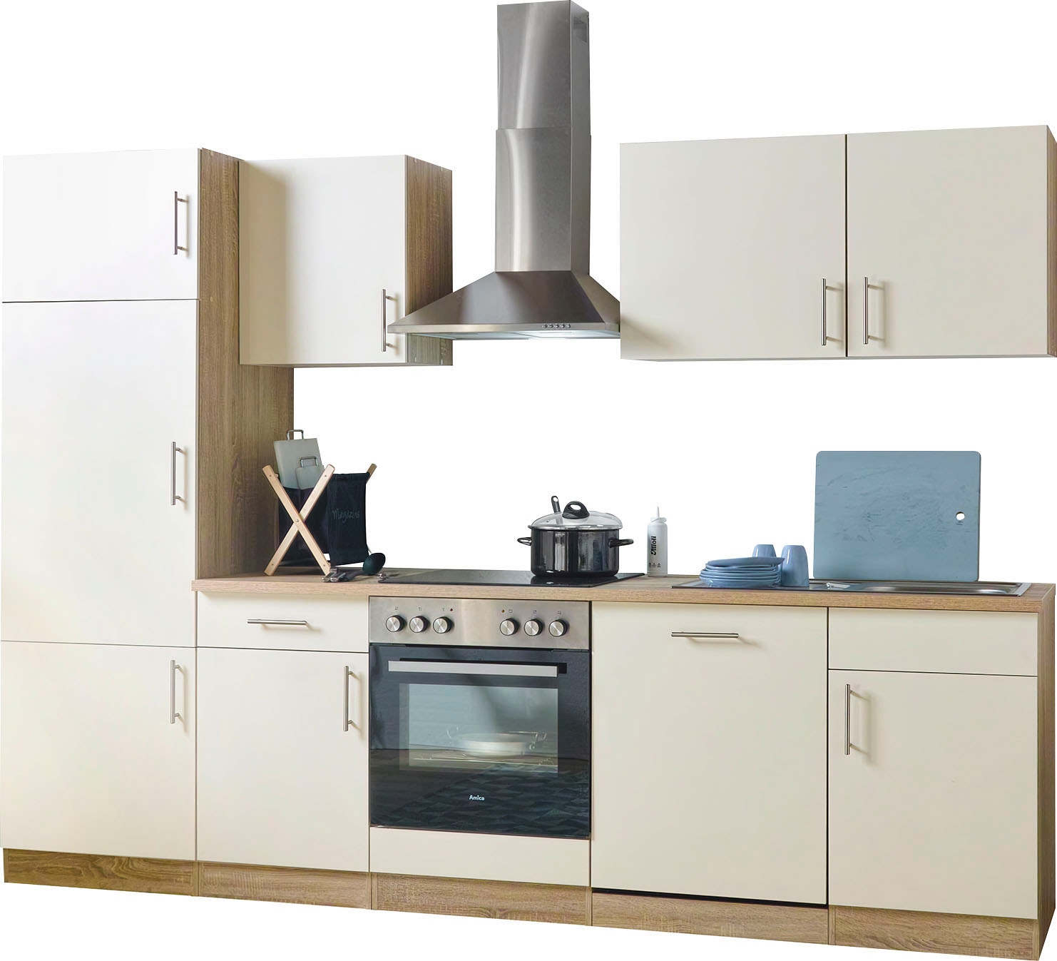 wiho Küchen Küchenzeile »Kiel«, mit E-Geräten, inkl. Geschirrspüler, Breite 280 cm