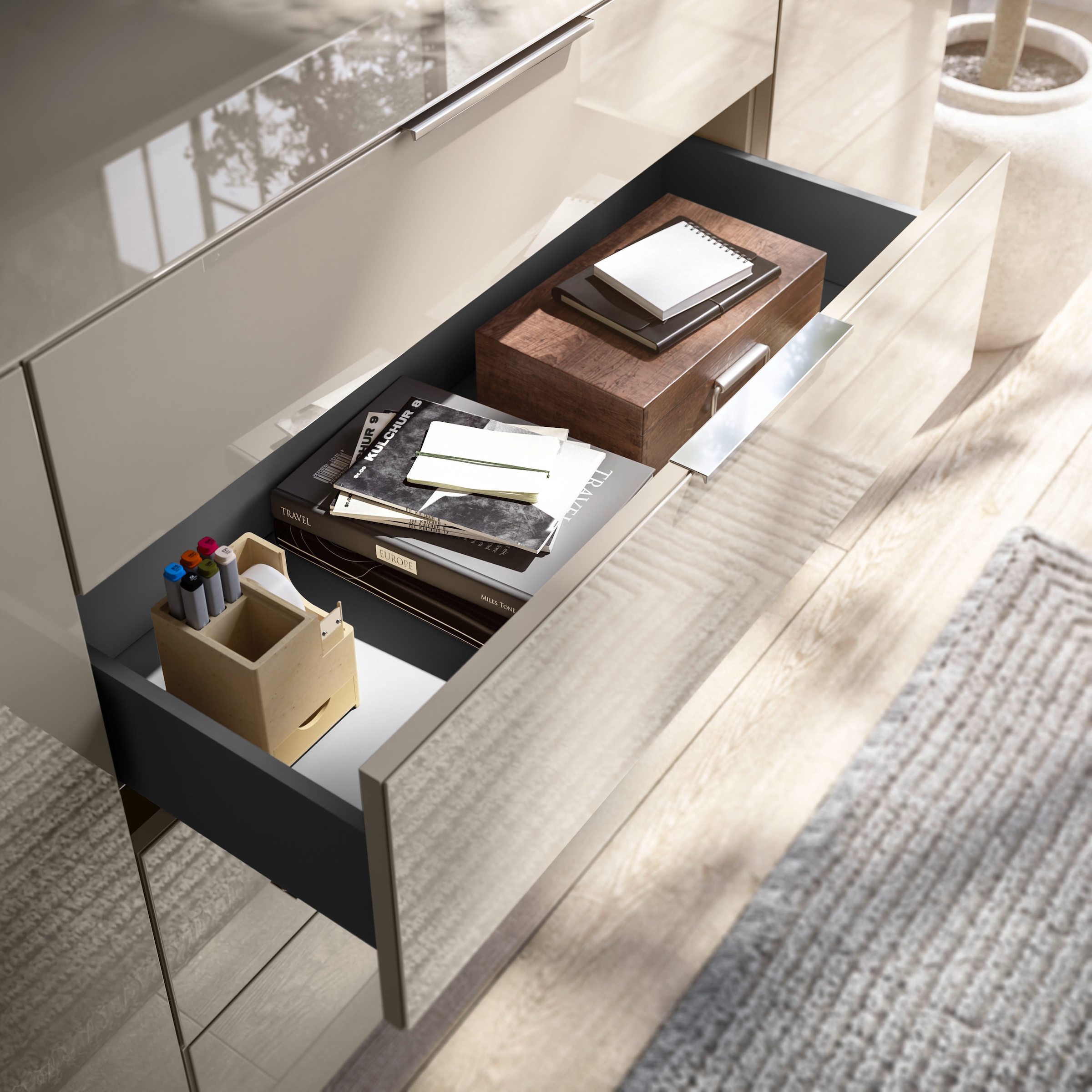 HBZ Kommode »Santorin Nachtkonsole, BxHxT 45x61x40 cm«, (1 St.), Breite 45cm, Softclose für Schubkästen, Melaminbeschichtung