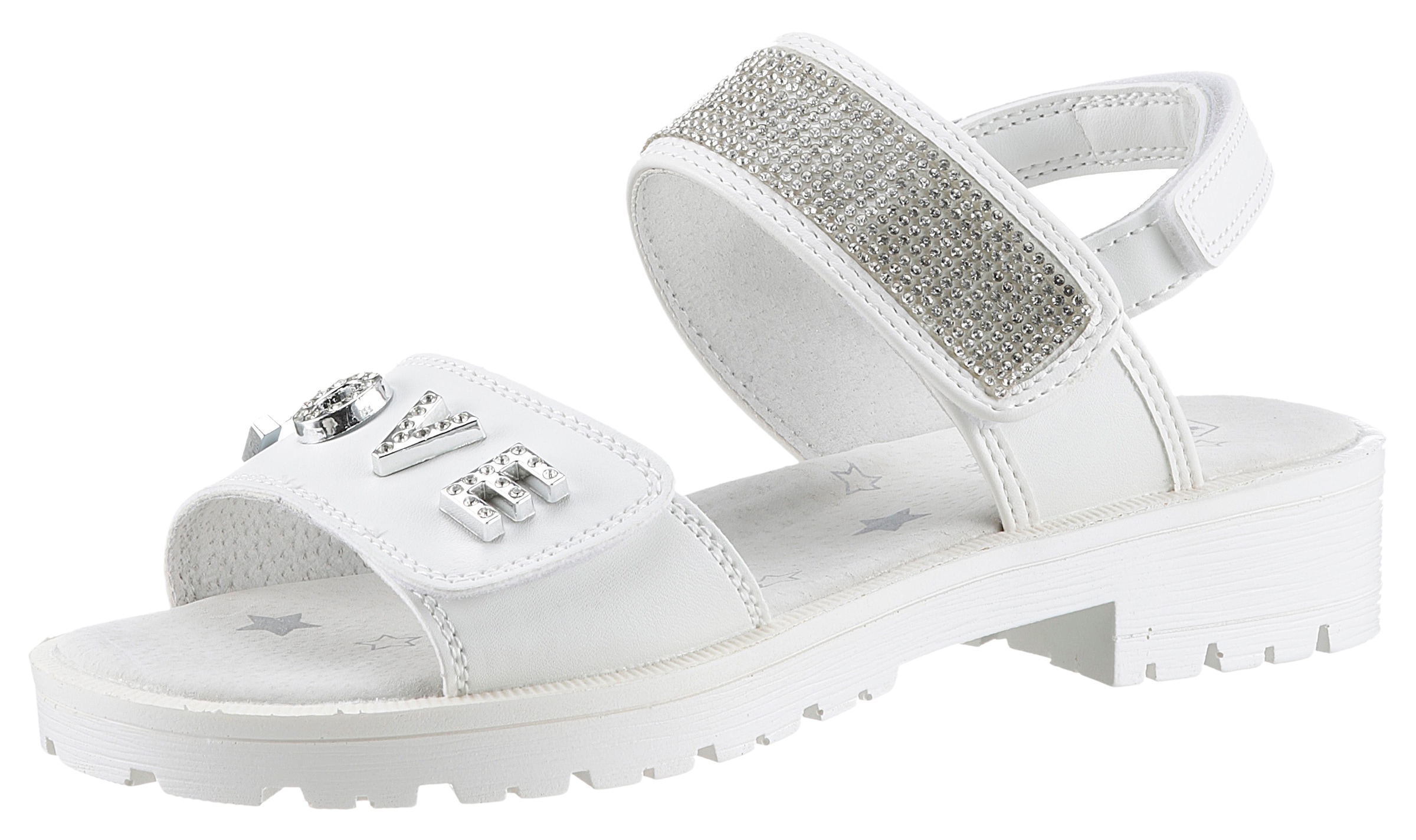 Sandale, Sommerschuh, Klettschuh, Sandalette, mit Strass-Steinen