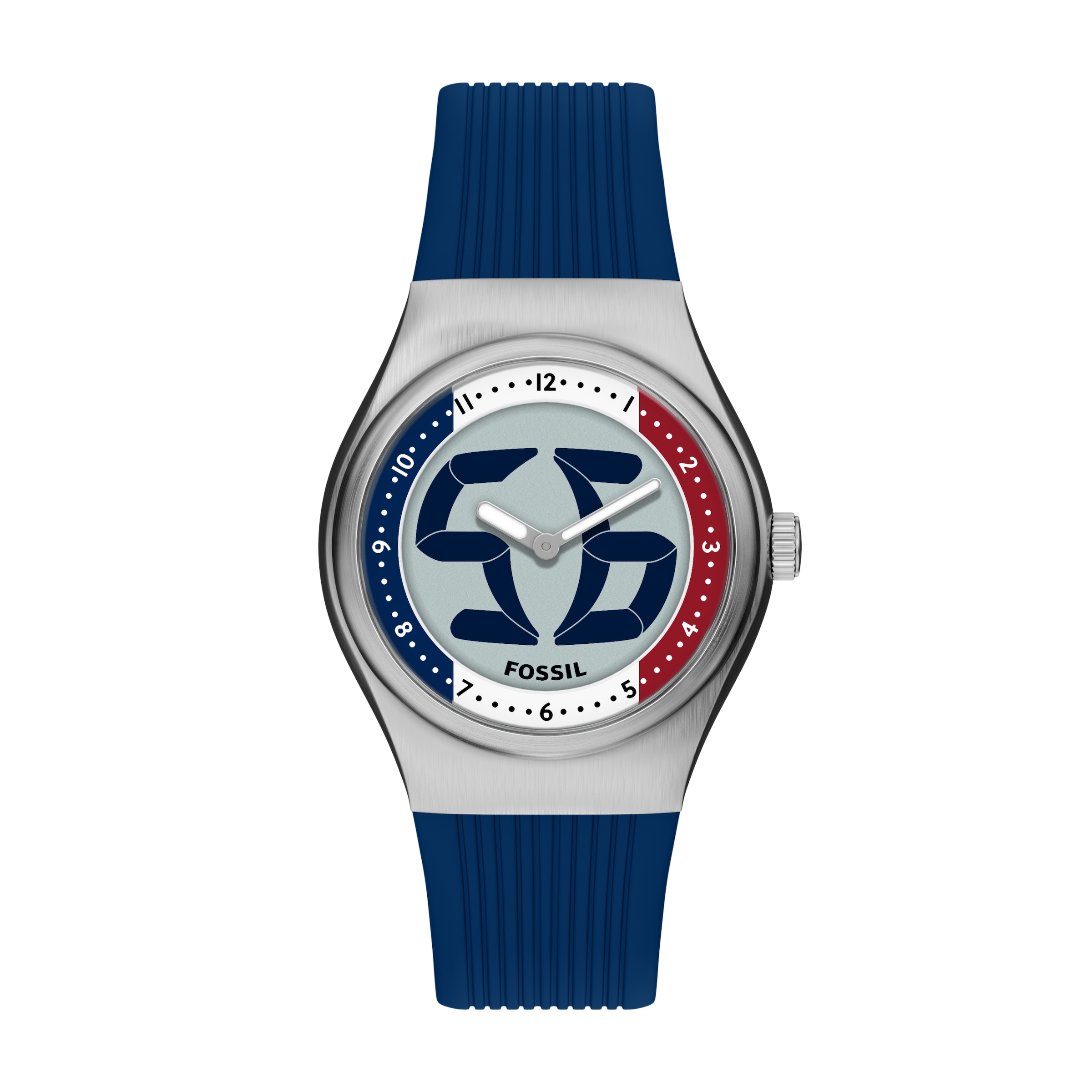 Fossil Quarzuhr »World Flags Big Tic« Armbanduhr, Herrenuhr, Silikonarmband, analog, digital