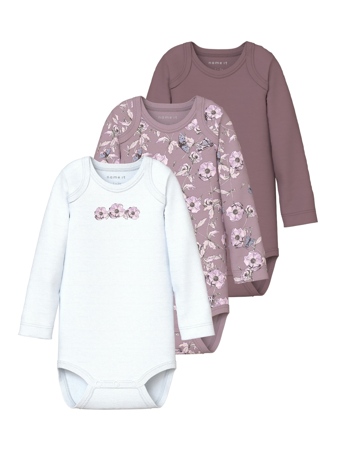 Langarmbody »NBFBODY 3P LS GRAPE FLOWER NOOS«