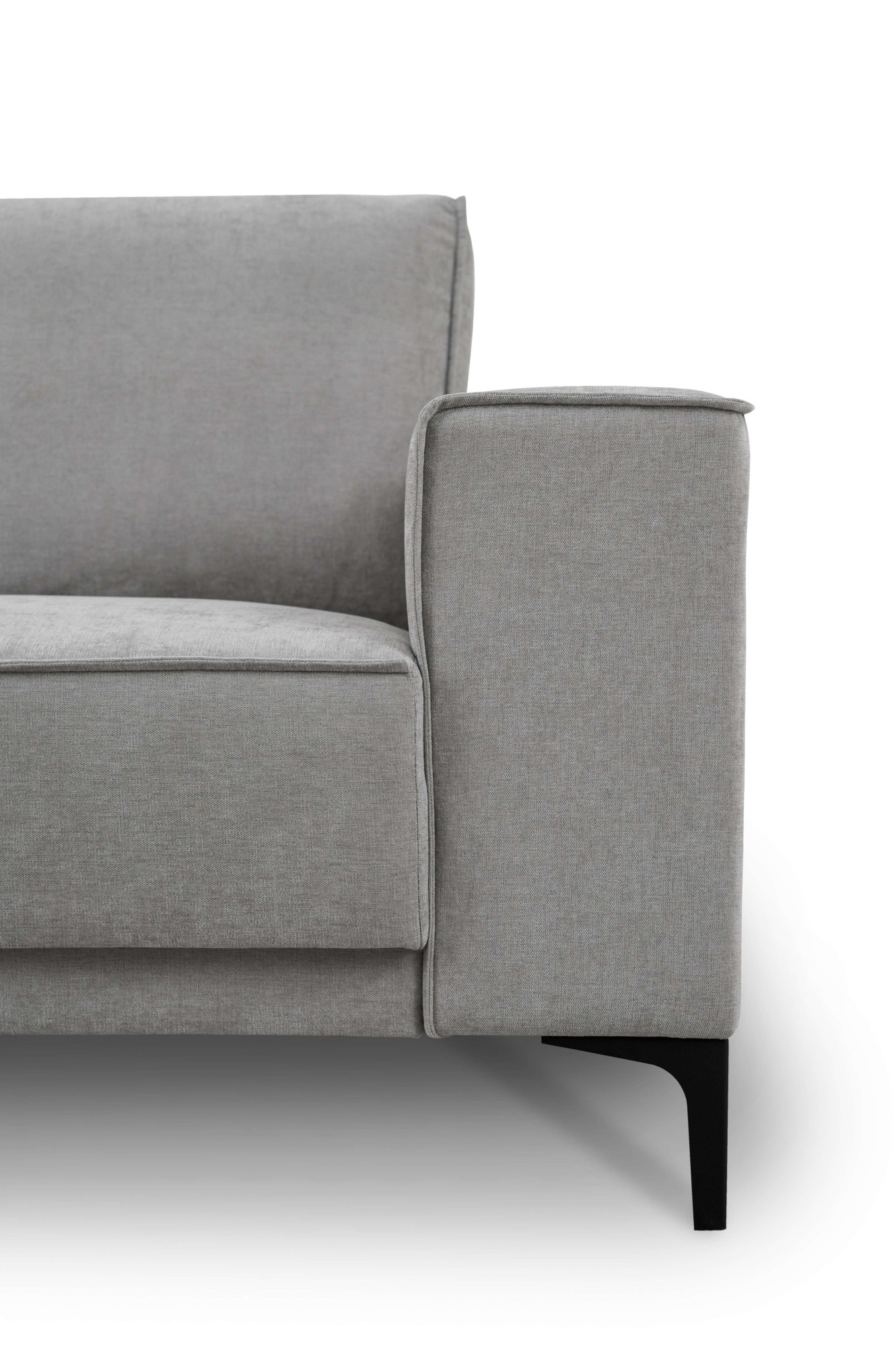 Places of Style 3-Sitzer »3er Sofa Oland, Struktur, Flachgewebe, Luxus-Microfaser, Boucle«, 224 cm, Wellenunterfederung, Skandi-Design, Metallfüße