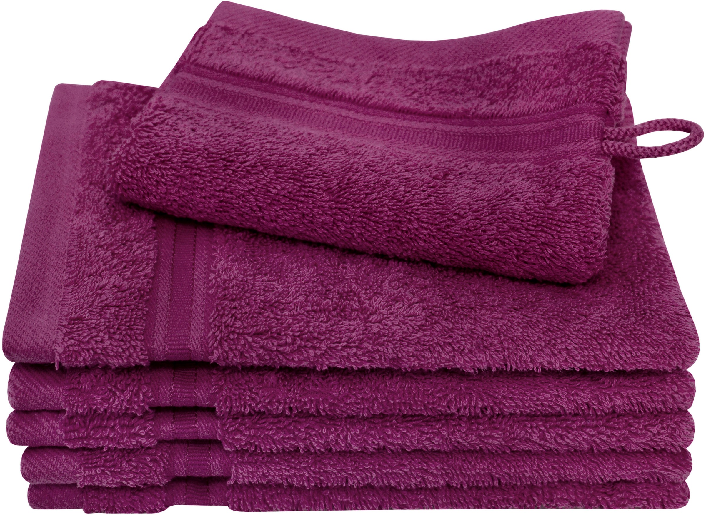 Dyckhoff Waschhandschuh »Siena« mit Bordüre in rot, Größe B/L: 16 cm x 21 cm