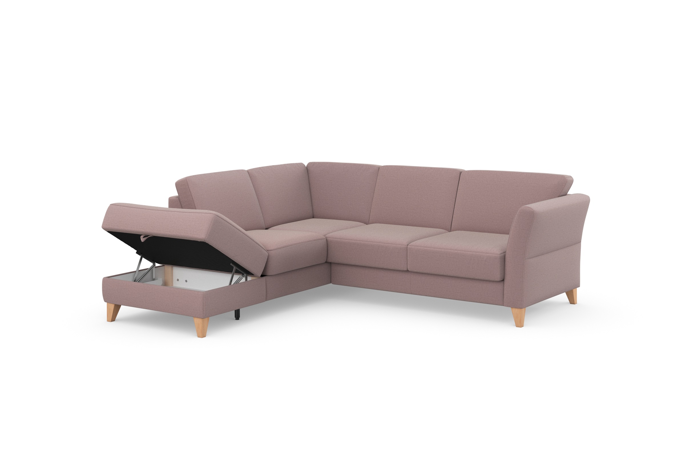 sit&more Ecksofa »Visby L-Form«, Wahlweise mit Bettfunktion und Stauraum, frei im Raum stellbar